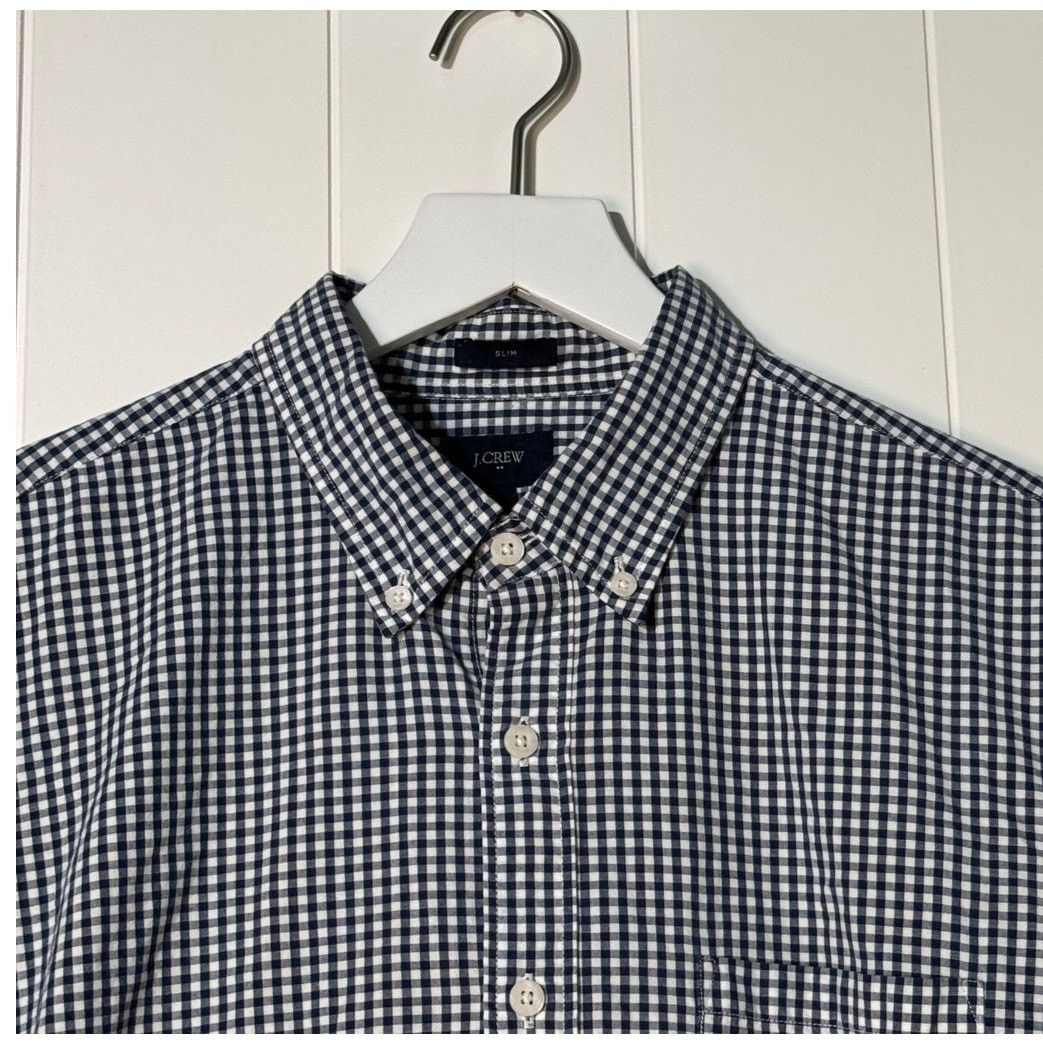 J.Crew J. CREW Slim Gingham Checkered Blue White Large Size US L / EU 52-54 / 3 - 2 Thumbnail