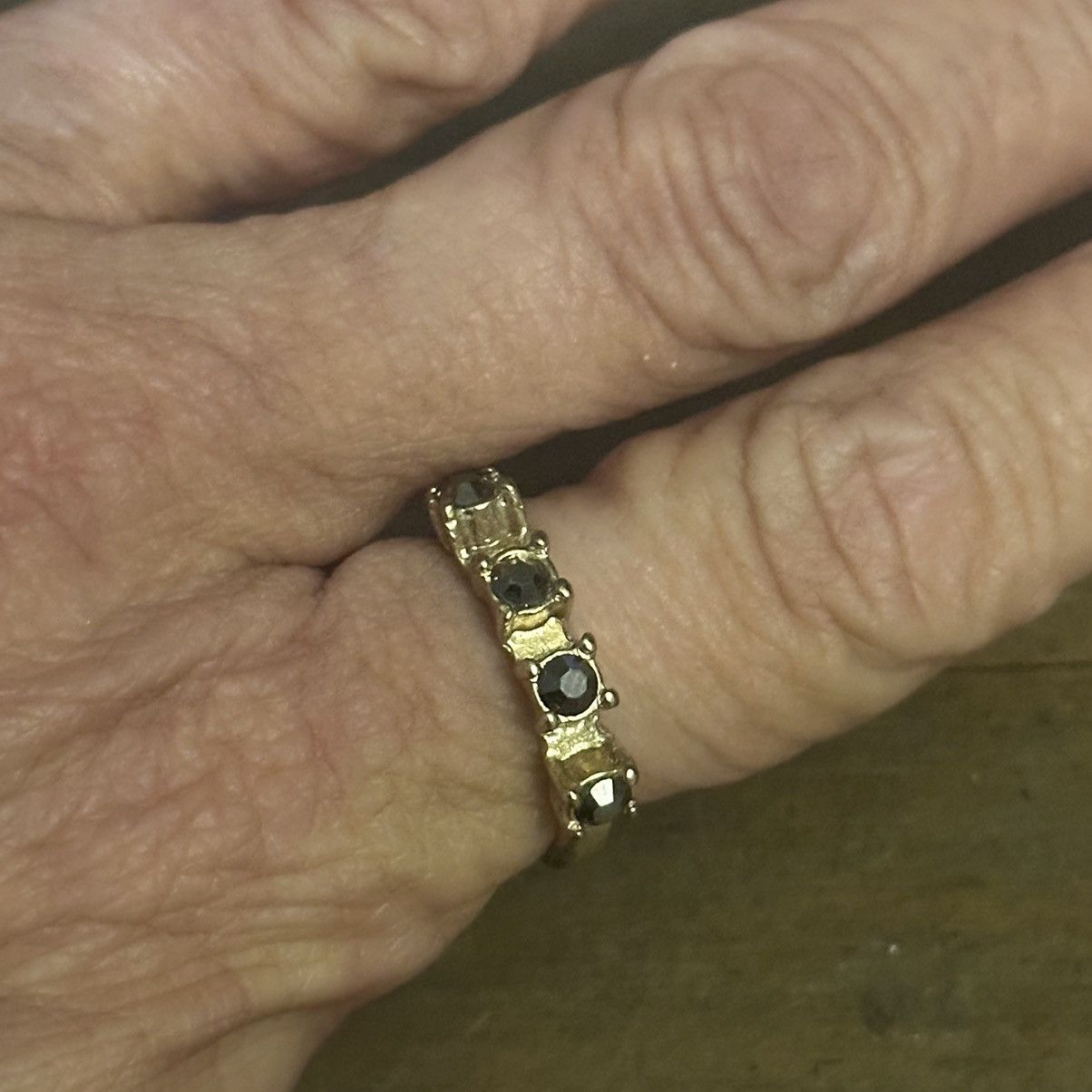 Vintage Vintage black crystal stone ring Size ONE SIZE - 5 Thumbnail