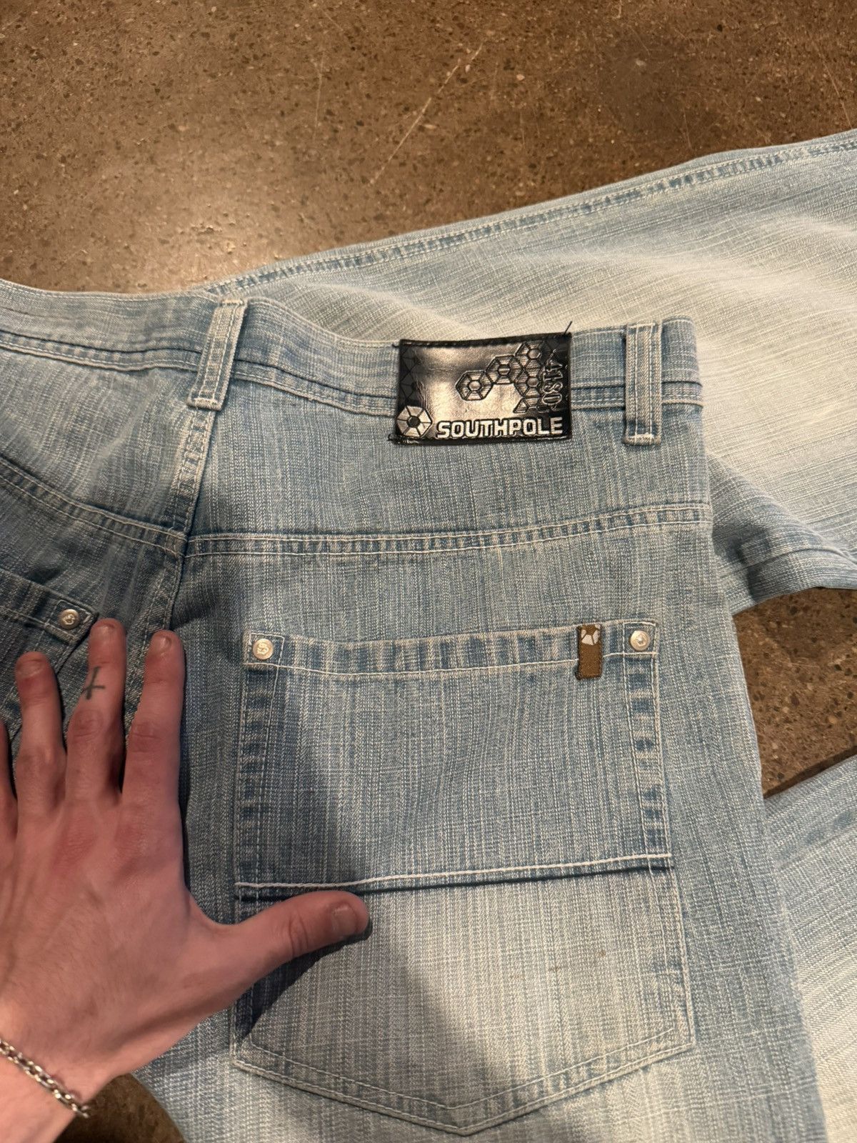 Vintage Vintage Y2K southpole wide leg baggy light wash blue jeans Size US 36 / EU 52 - 3 Thumbnail