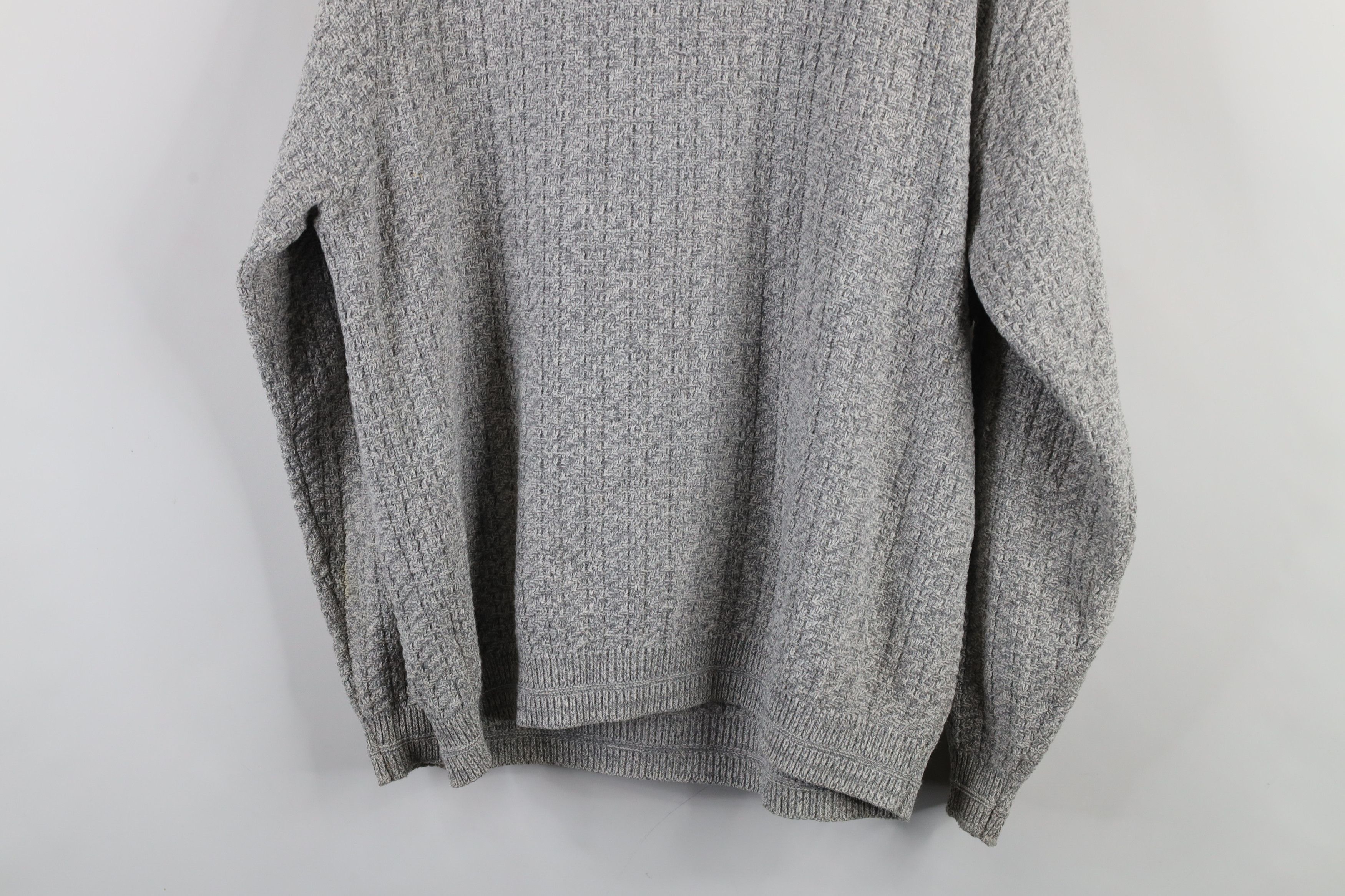 Vintage Vintage 90s Streetwear Framed Textured Knit Sweater Gray Size US M / EU 48-50 / 2 - 11 Thumbnail