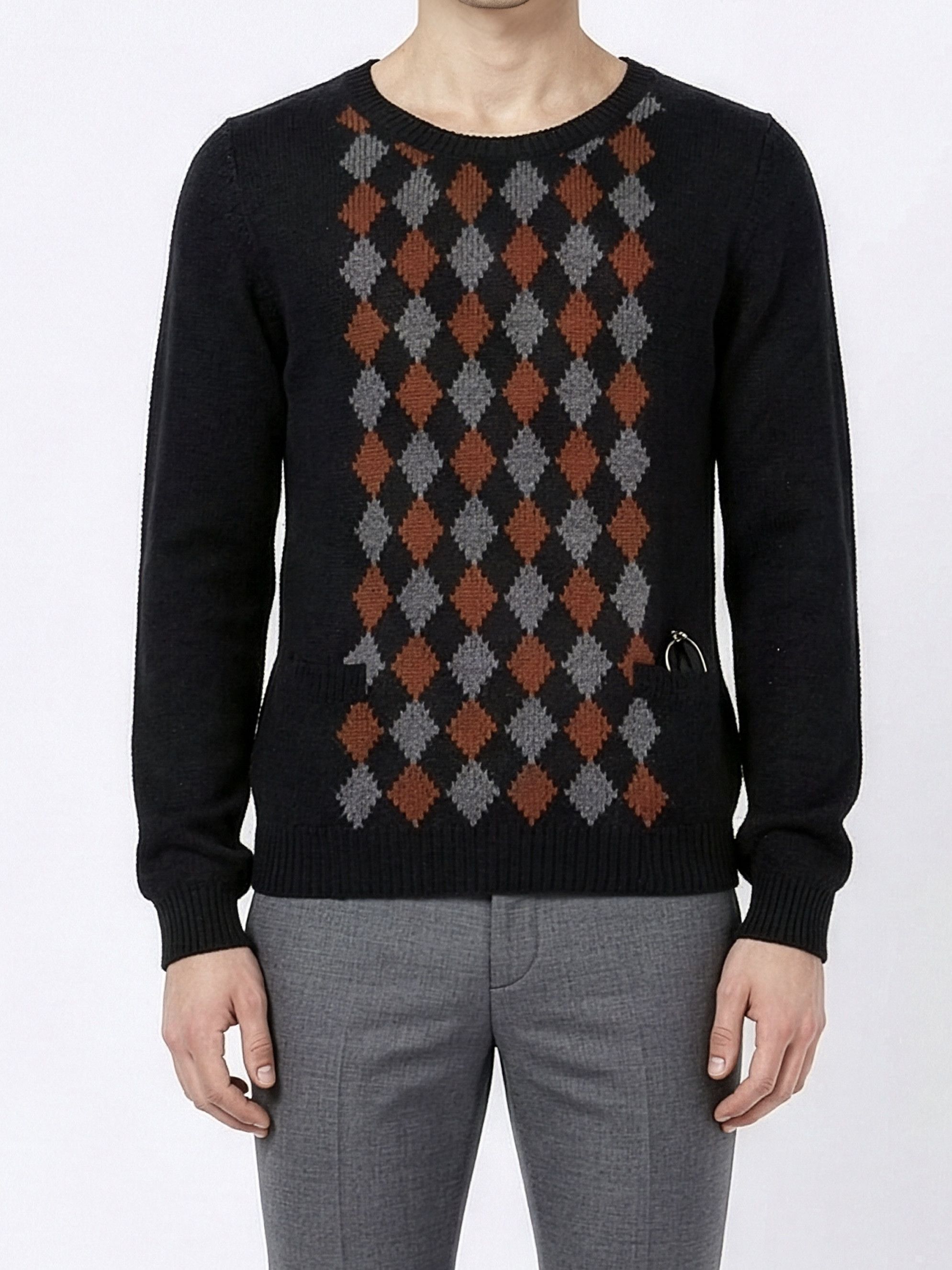 Prada Prada Deep Scoop Argyle Sweater Size US L / EU 52-54 / 3 - 1 Thumbnail