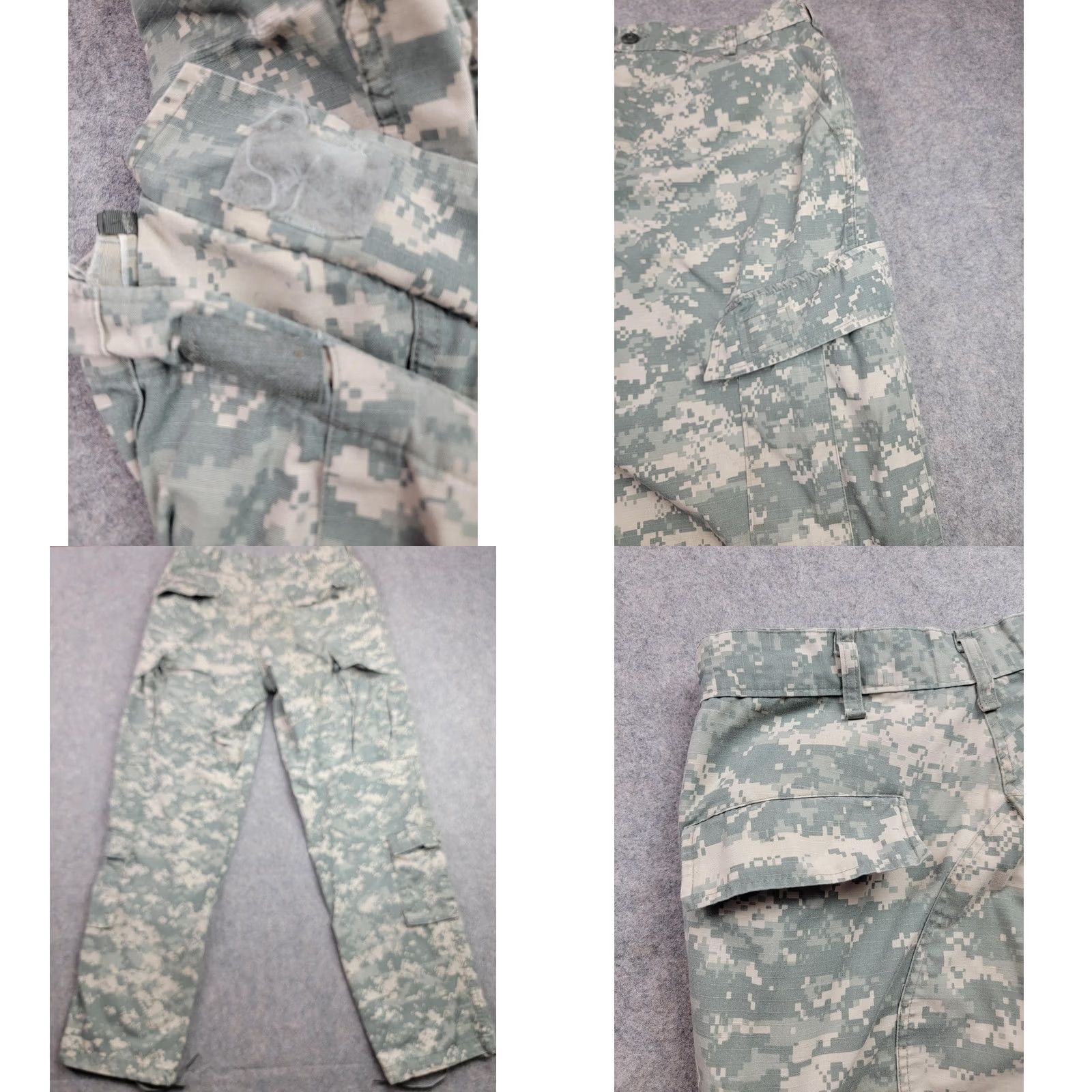 Vintage Tulahuma Industries LLC Army Combat Uniform Pants Mens M Long Ripstop Camouflage ACU Cargo 32x32.5in Khakis Pockets Adjustable Waist Size US 31 - 8 Thumbnail