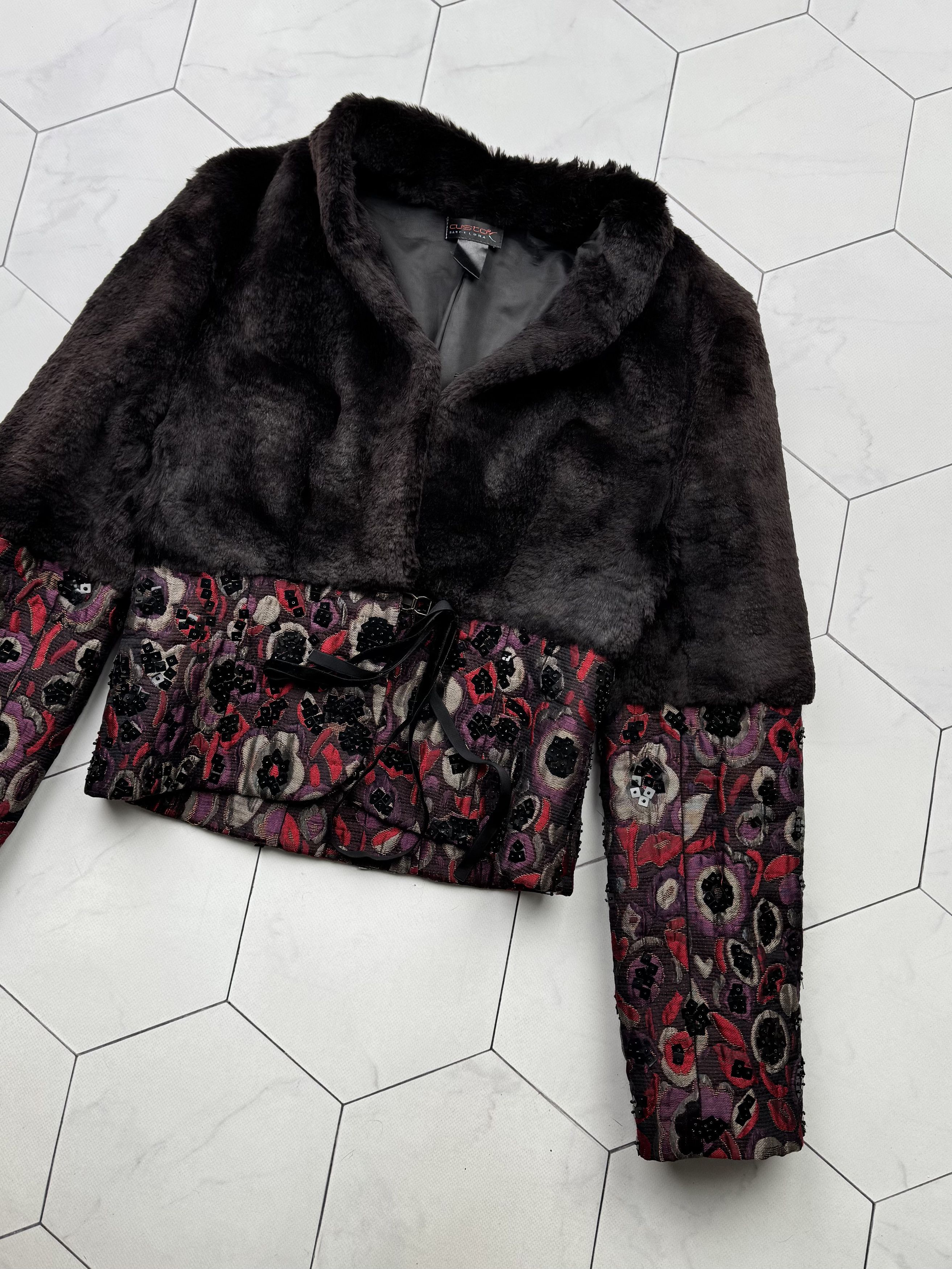 Custo Barcelona Vintage Cropped Real Fur Jacket (B470)