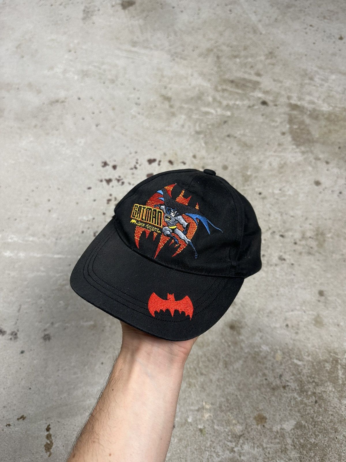 80s WARNER BROS BATMAN CAP BLACK