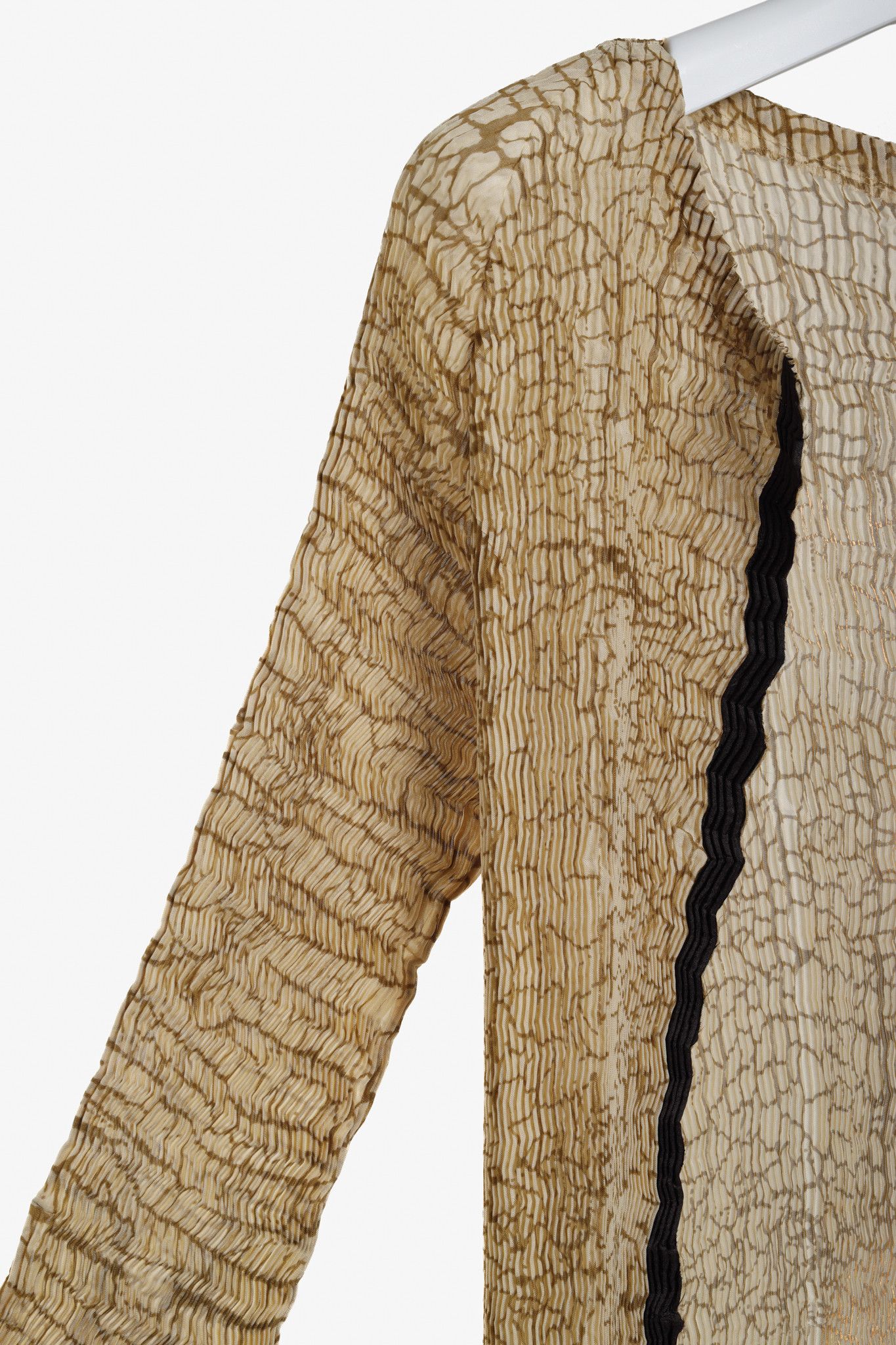 Issey Miyake Issey Miyake Archival Tan Zigzag Pleats Long Duster Size M / US 6-8 / IT 42-44 - 4 Thumbnail