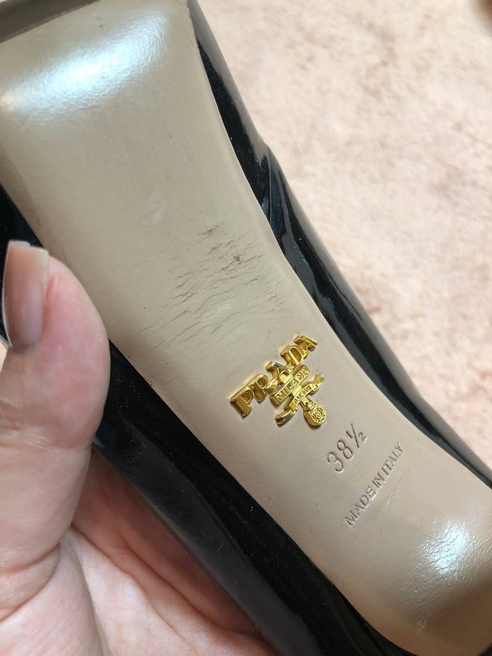 Prada Luxury Prada Patent Leather Black High Heels Size US 8 / IT 38 - 3 Thumbnail