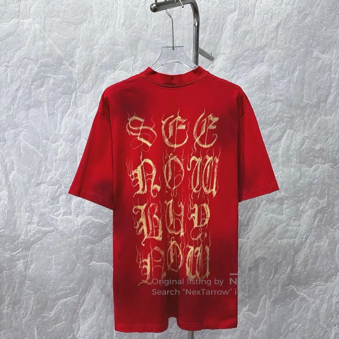Balenciaga Balenciaga Mud-Dyed Sanskrit Print Distressed Tee. Size US M / EU 48-50 / 2 - 2 Thumbnail
