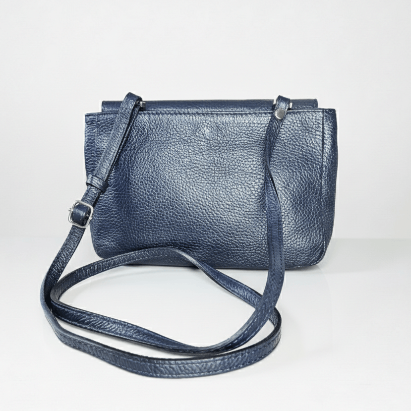 Other Borse in Pelle 9x6x3" Crossbody Bag Navy Blue Pebbled Leathe Size ONE SIZE - 5 Thumbnail