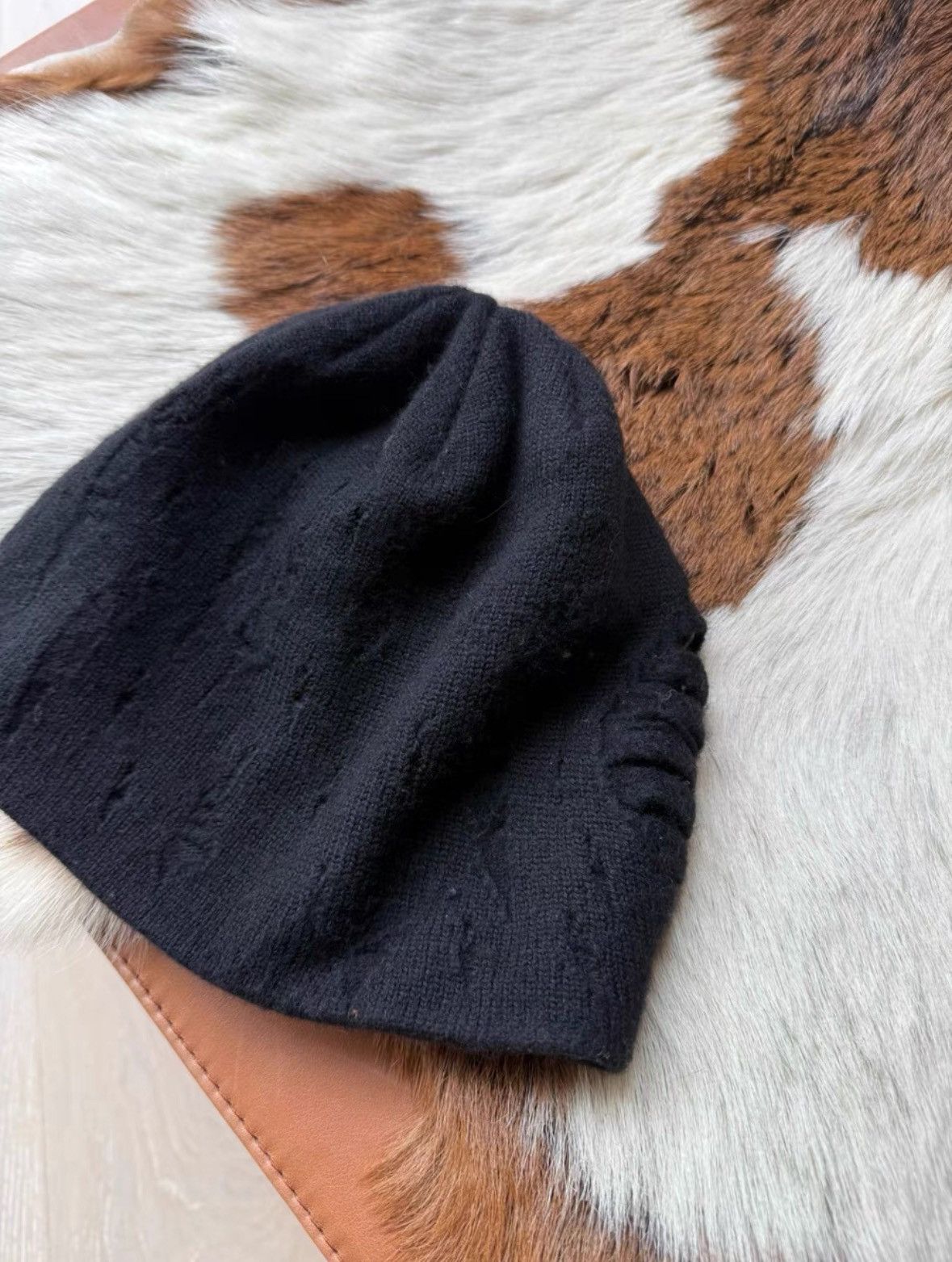 Yohji Yamamoto Yohji yamamoto pour homme Destroyed Beanie Size ONE SIZE - 2 Thumbnail