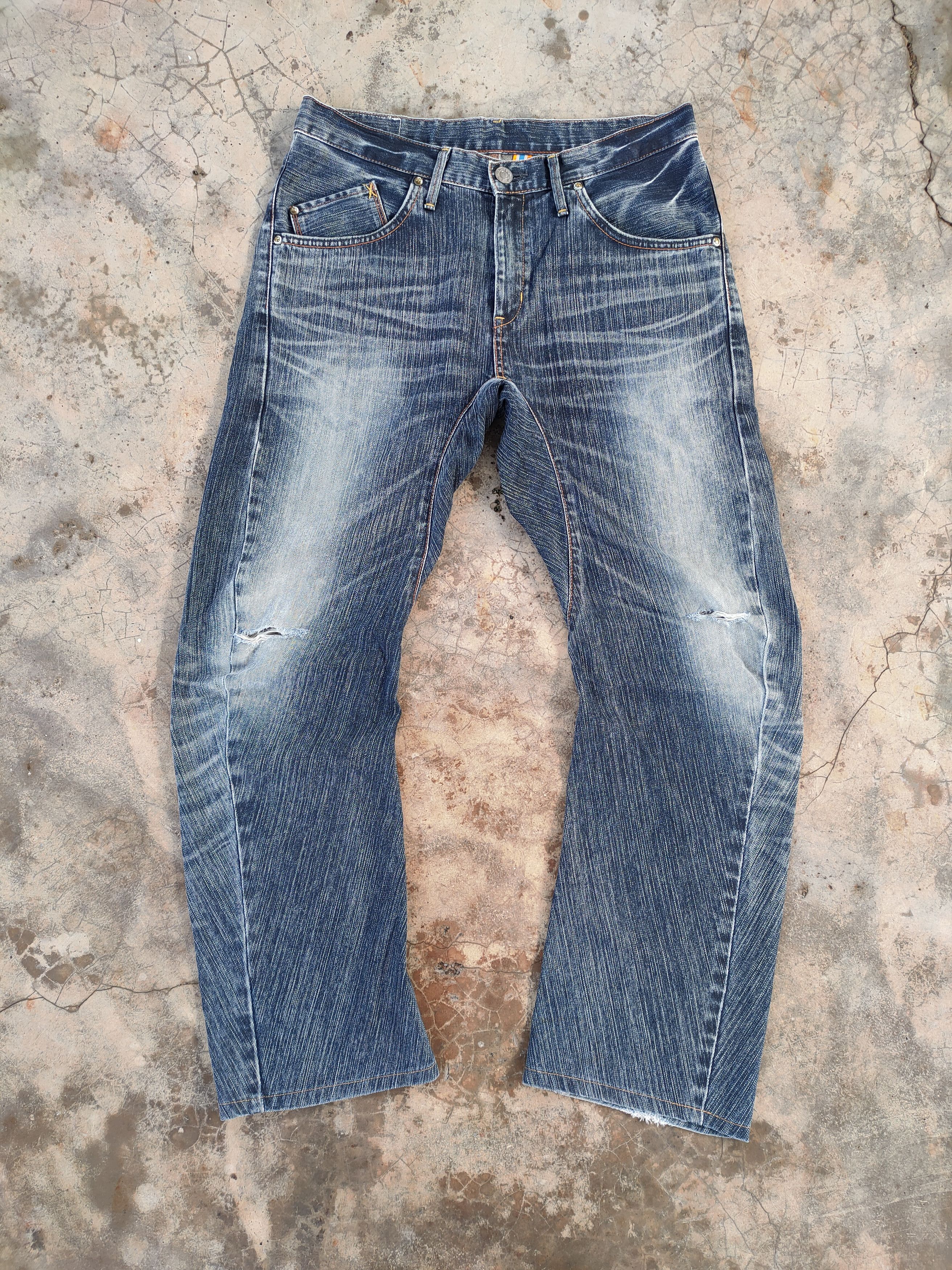 Edwin xv vintage faded ripped jeans denim pants