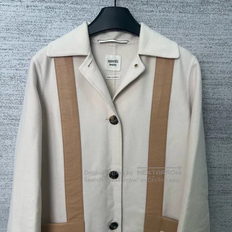 Hermes Hermes Long Leather Patched Loose Fit Coat Size XXS / US 00 / IT 34 - 3 Thumbnail