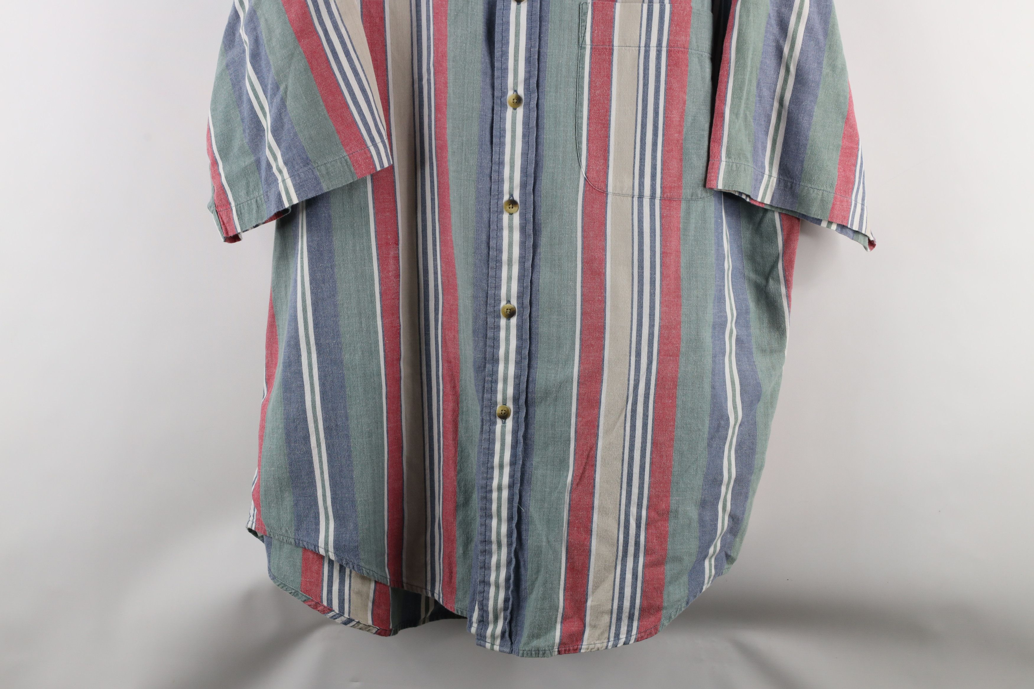 Lands' End × Vintage Vintage 90s Lands End Striped Button Down Shirt Cotton Size US L / EU 52-54 / 3 - 3 Thumbnail