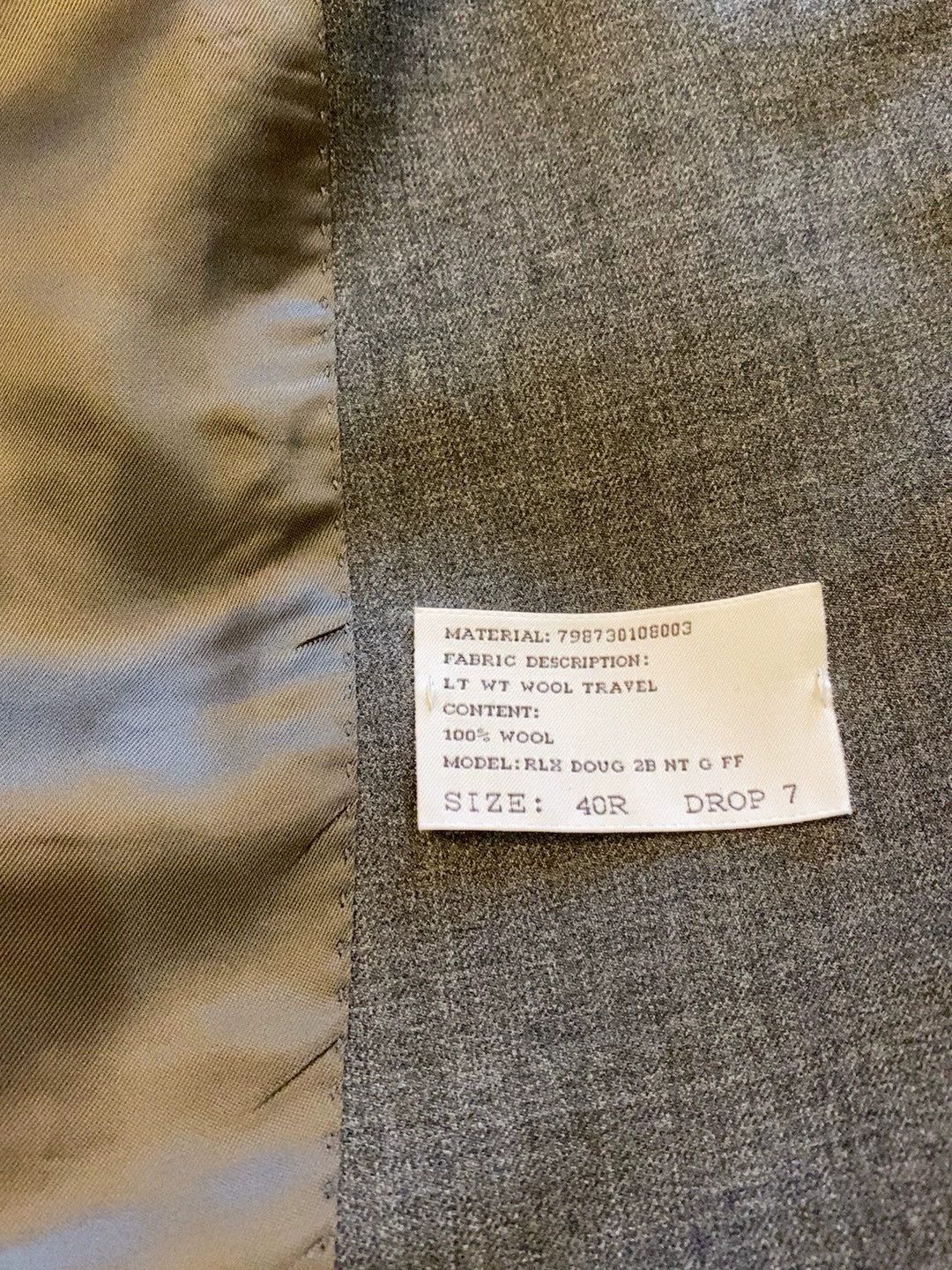 Polo Ralph Lauren RRL Purple Label Charcoal Wool Suit 40R NWT Italy Size 40R - 9 Thumbnail