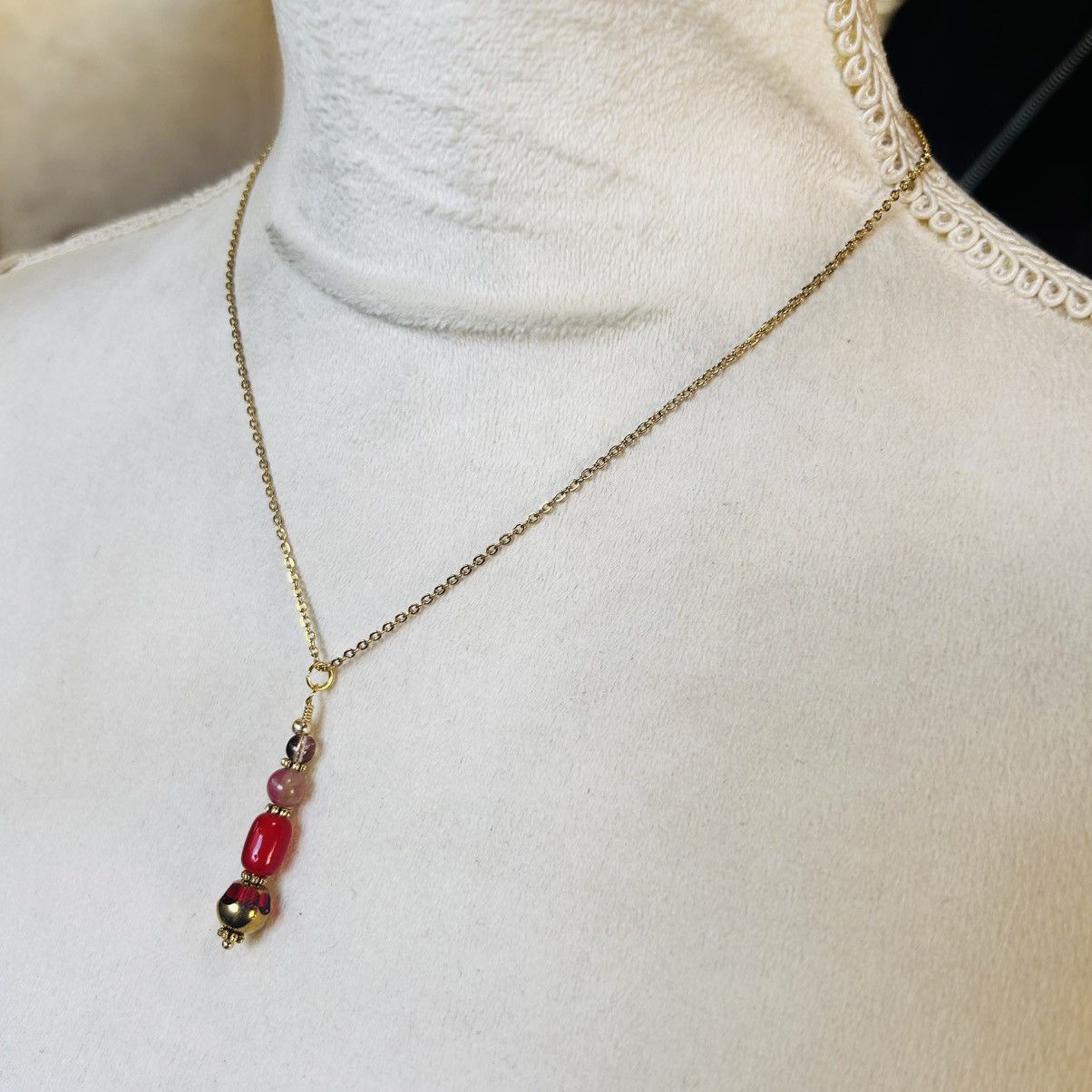 Handmade Handcrafted di-cut art glass elbaite necklace set Size ONE SIZE - 6 Thumbnail