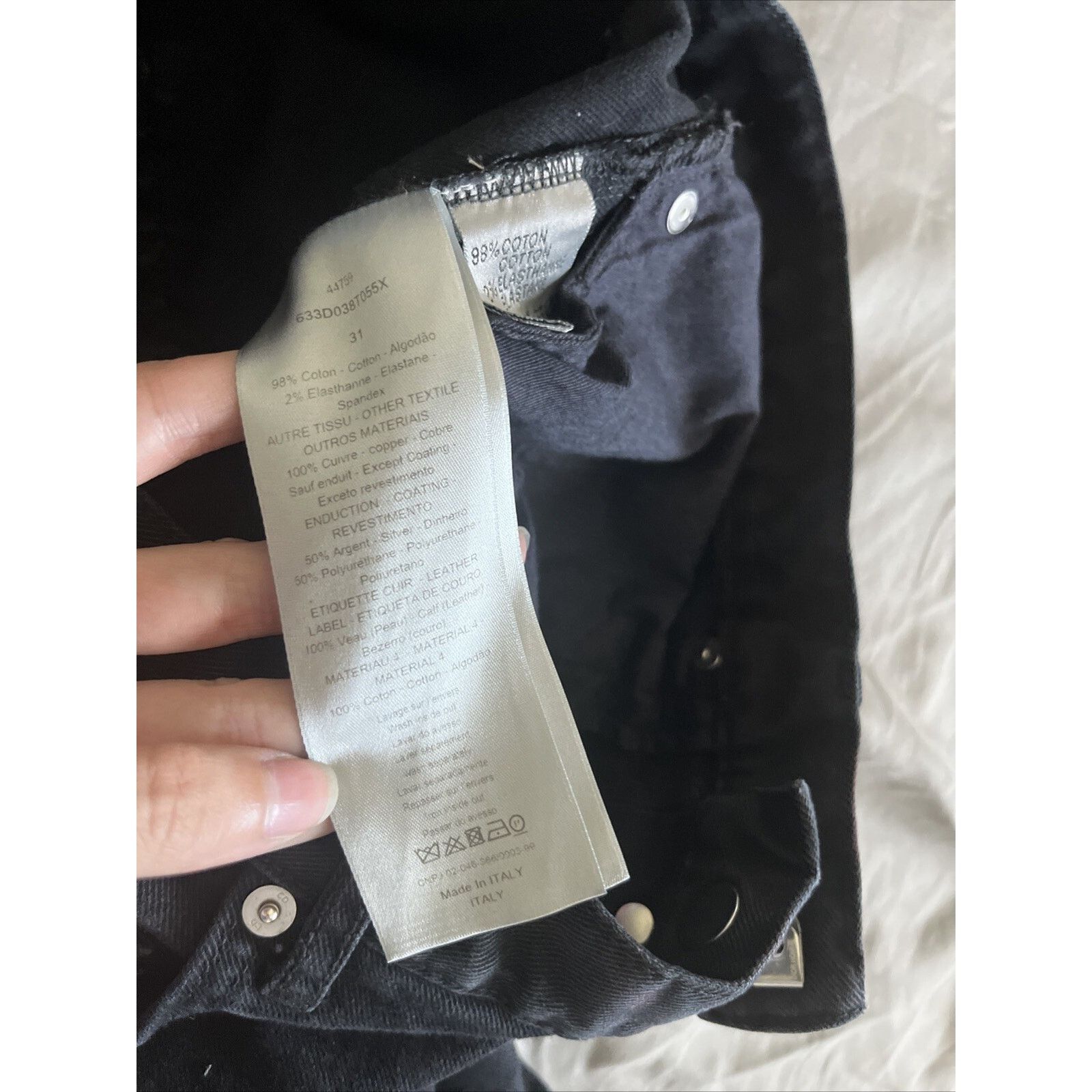 Dior Dior Black & Silver Distressed Jeans Size 31 Size US 31 - 15 Thumbnail