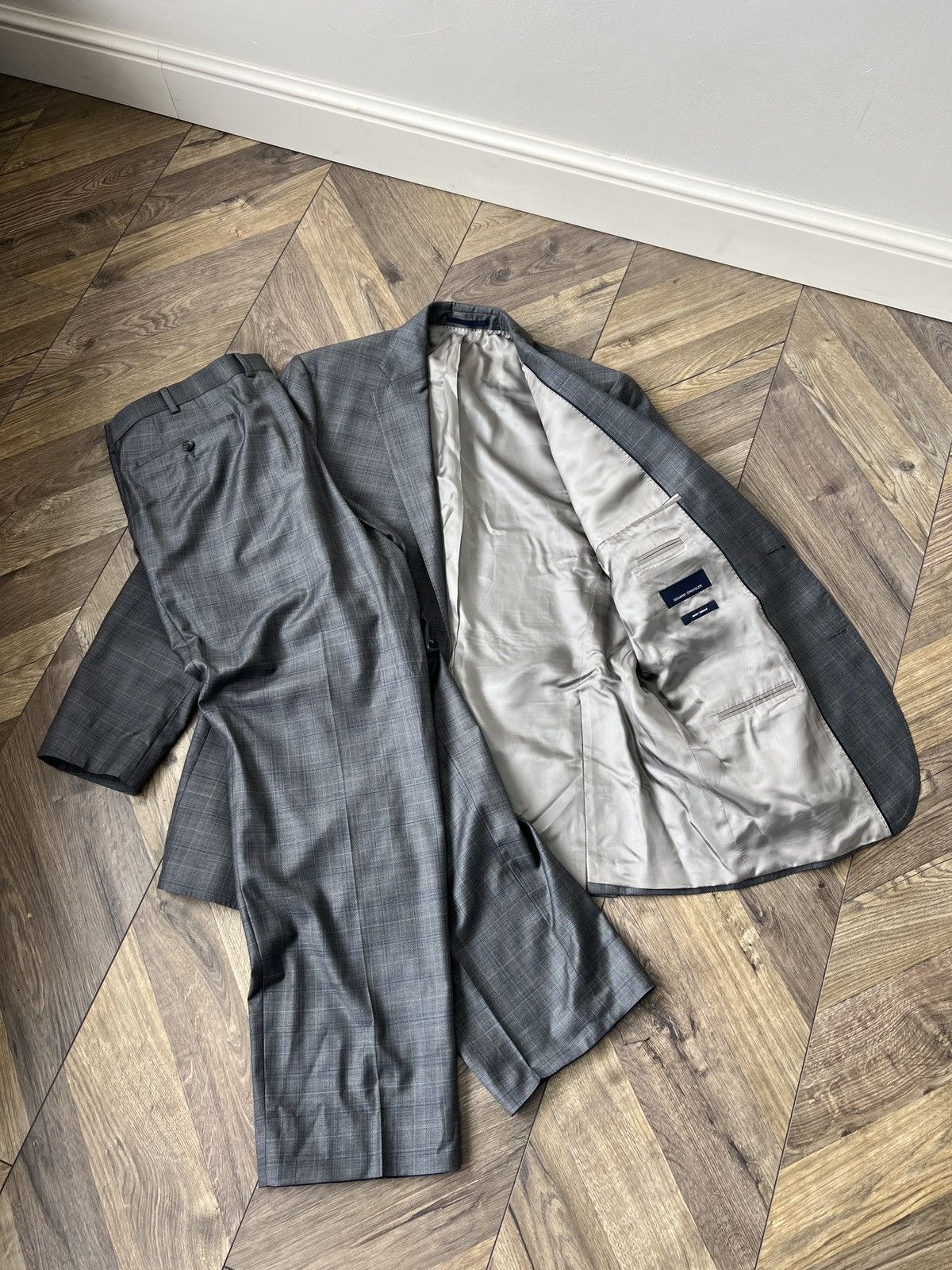 Designer × Vintage Vintage Eduard Dressler Grey Loro Piana Superfine Suit Size 54R - 15 Thumbnail