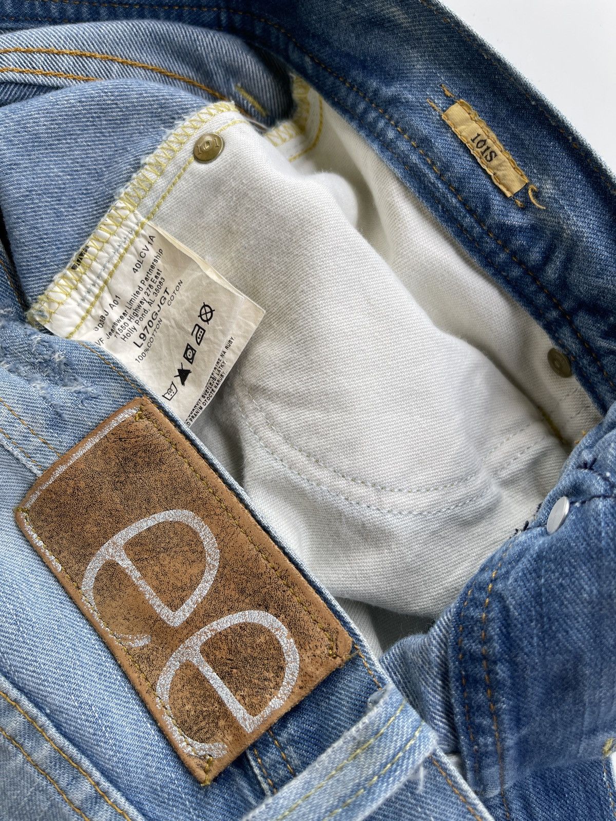 Lee Vintage Lee 101 Men Tapered Distressed Denim Size US 33 - 14 Thumbnail
