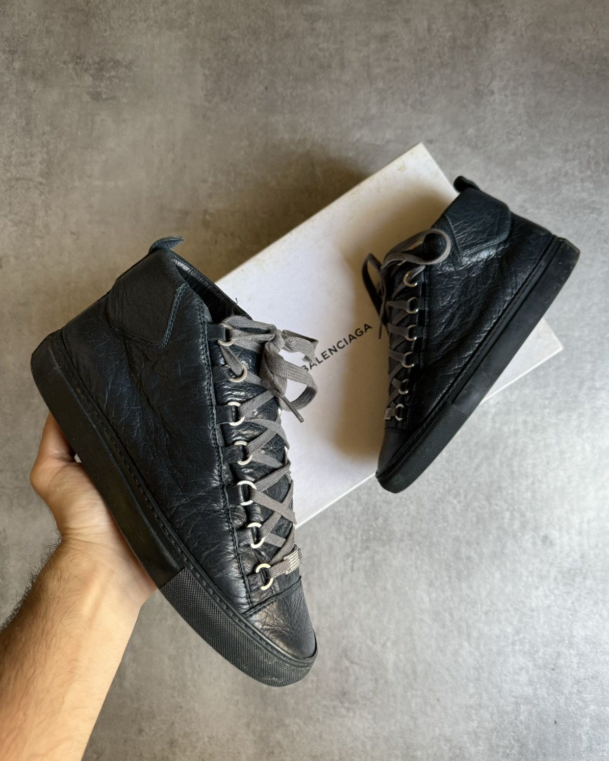 Archival Clothing Balenciaga Balenciaga Arena High Blue Leather Grailed