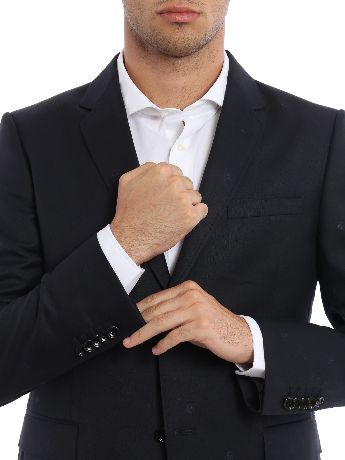 Gucci o1mt1gz0725 Monaco Bees Wool Gabardine Suit in Navy Size US L / EU 52-54 / 3 - 4 Thumbnail