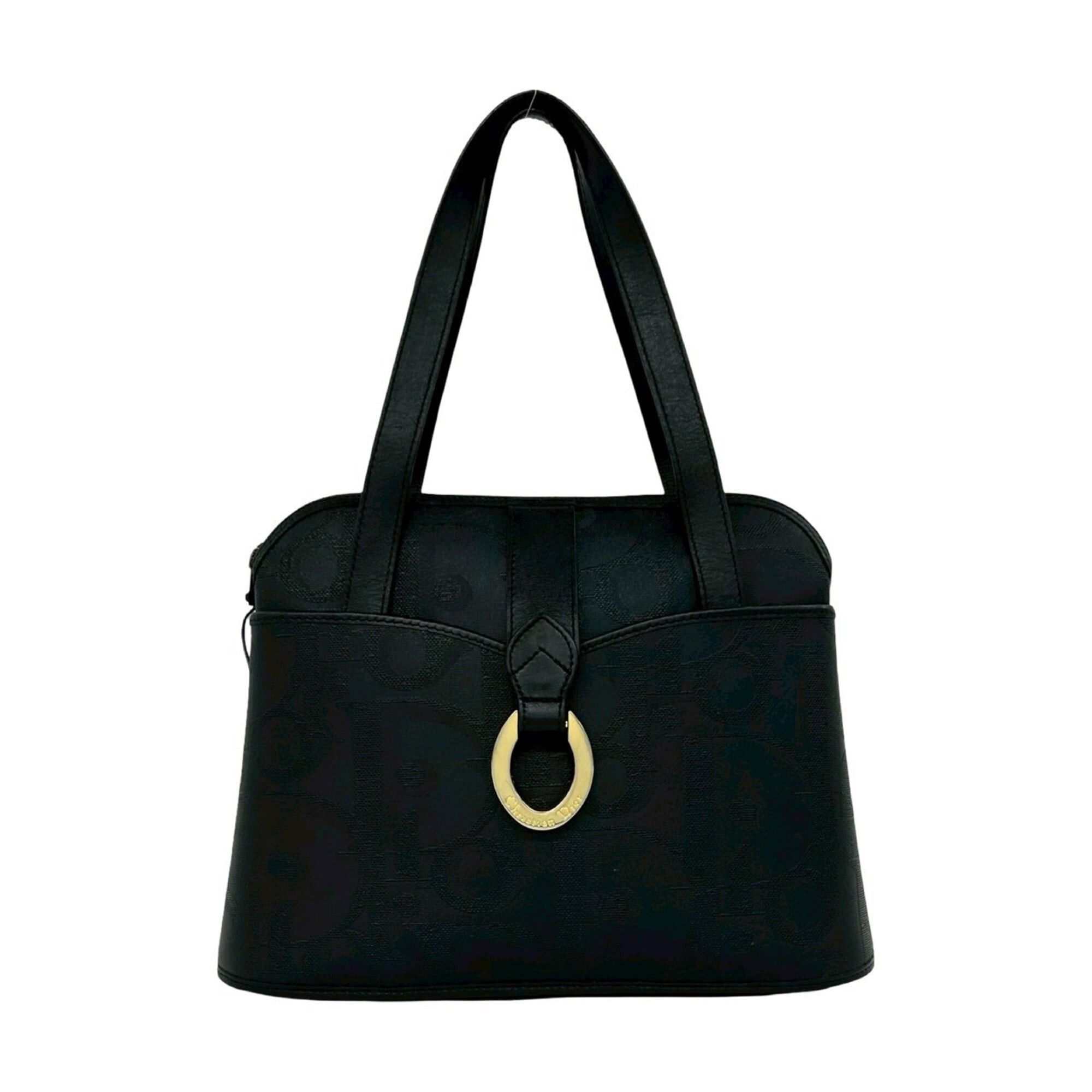 Dior Christian Dior Vintage Logo Hardware Leather Handbag Tote Bag Mini Boston Black 83742 Size ONE SIZE - 1 Thumbnail