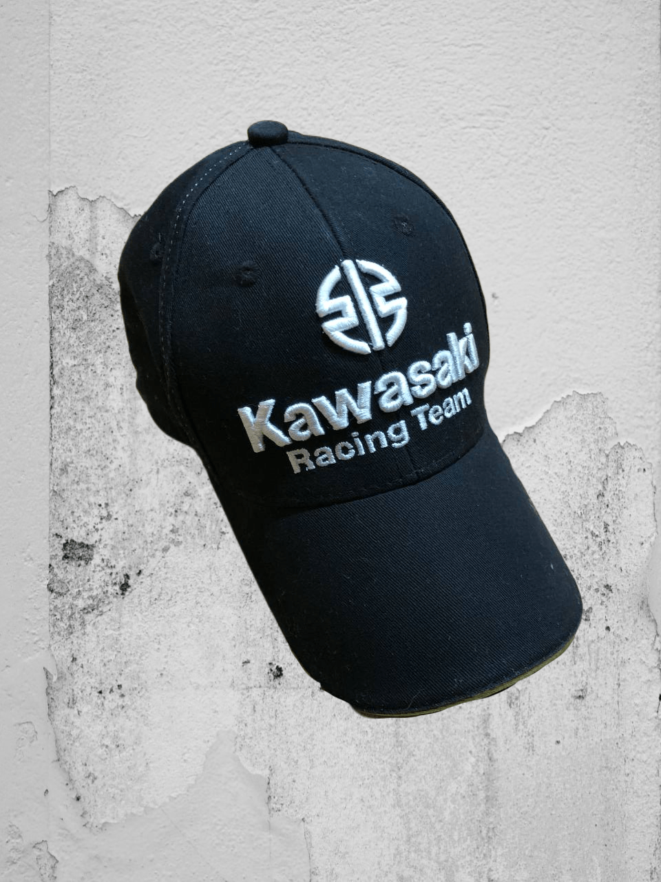 Vintage Vintage black Cap Y2K big logo Kawasaki racing team Hats Size ONE SIZE - 1 Thumbnail