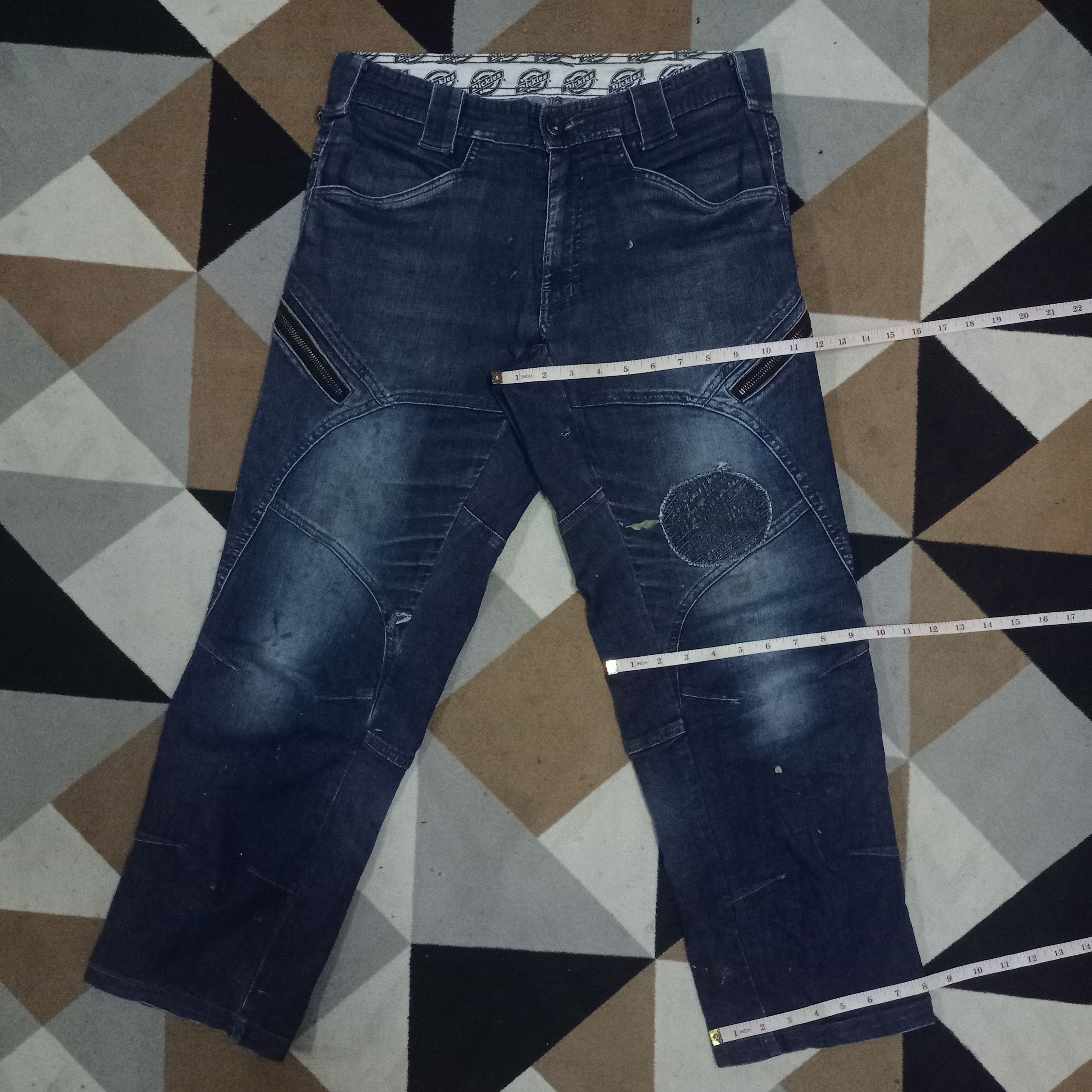 Dickies Vintage Dickies Zipper Cargo Patched Loose Denim Pants Size US 31 - 12 Thumbnail