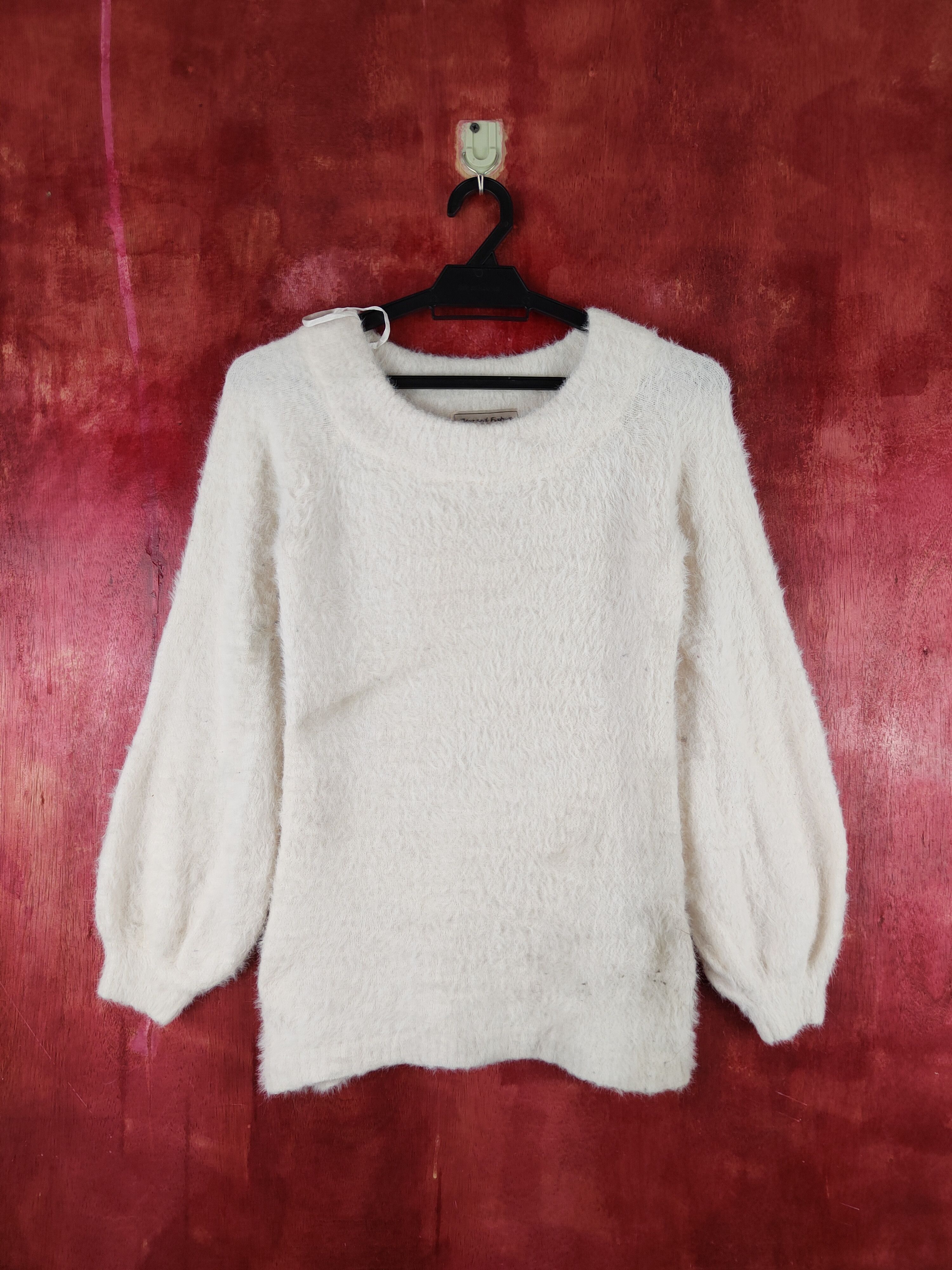 Homespun Knitwear × Japanese Brand × Vintage Flow and Fixture White Fur Mohair Knitwear #S1968 Size XS / US 0-2 / IT 36-38 - 1 Thumbnail