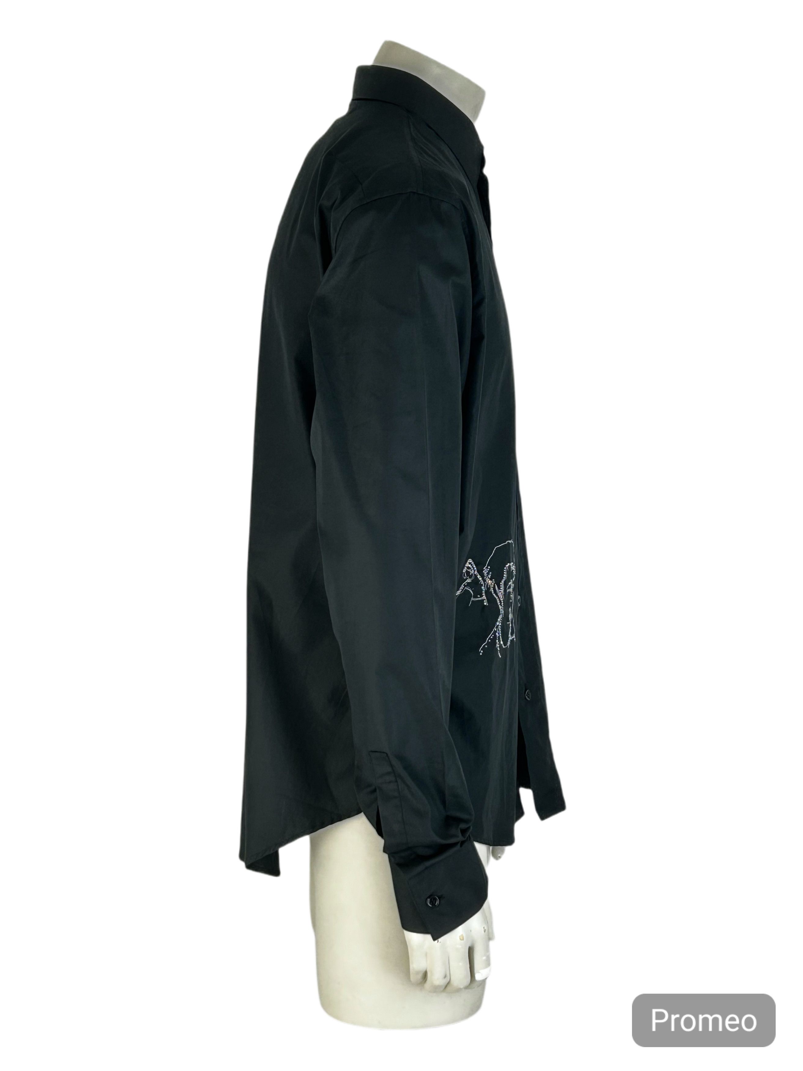Dior Dior Homme Black Dress Shirt With Metal Beading Detailing Size US XXL / EU 58 / 5 - 2 Thumbnail