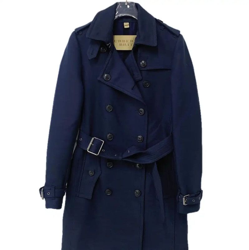 Burberry Burberry Deep Blue Cotton Women's Trench Coat Size XS / US 0-2 / IT 36-38 - 1 Thumbnail