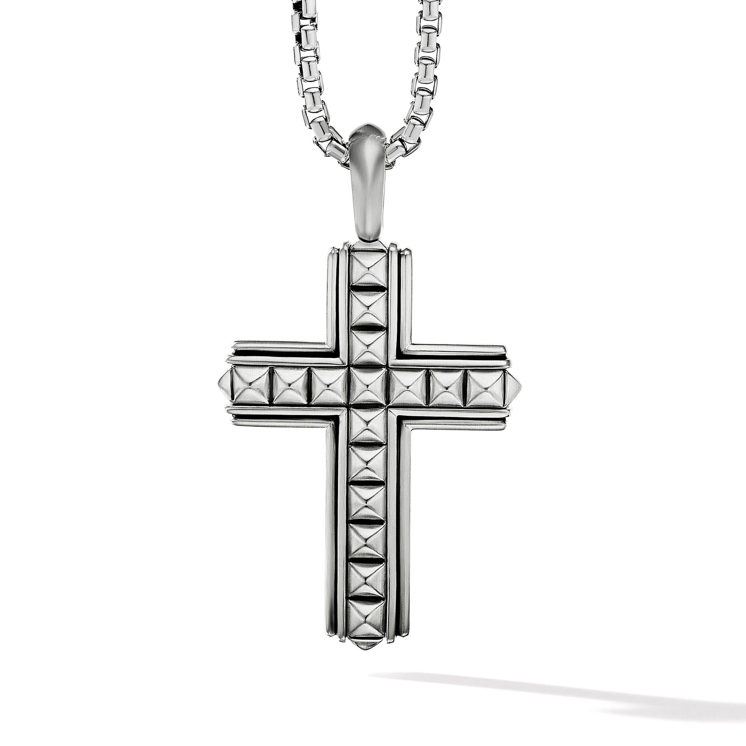 David Yurman o1w1db10526 D25521M /Size 7/Pyramid Cross in Silver Size ONE SIZE - 1 Thumbnail