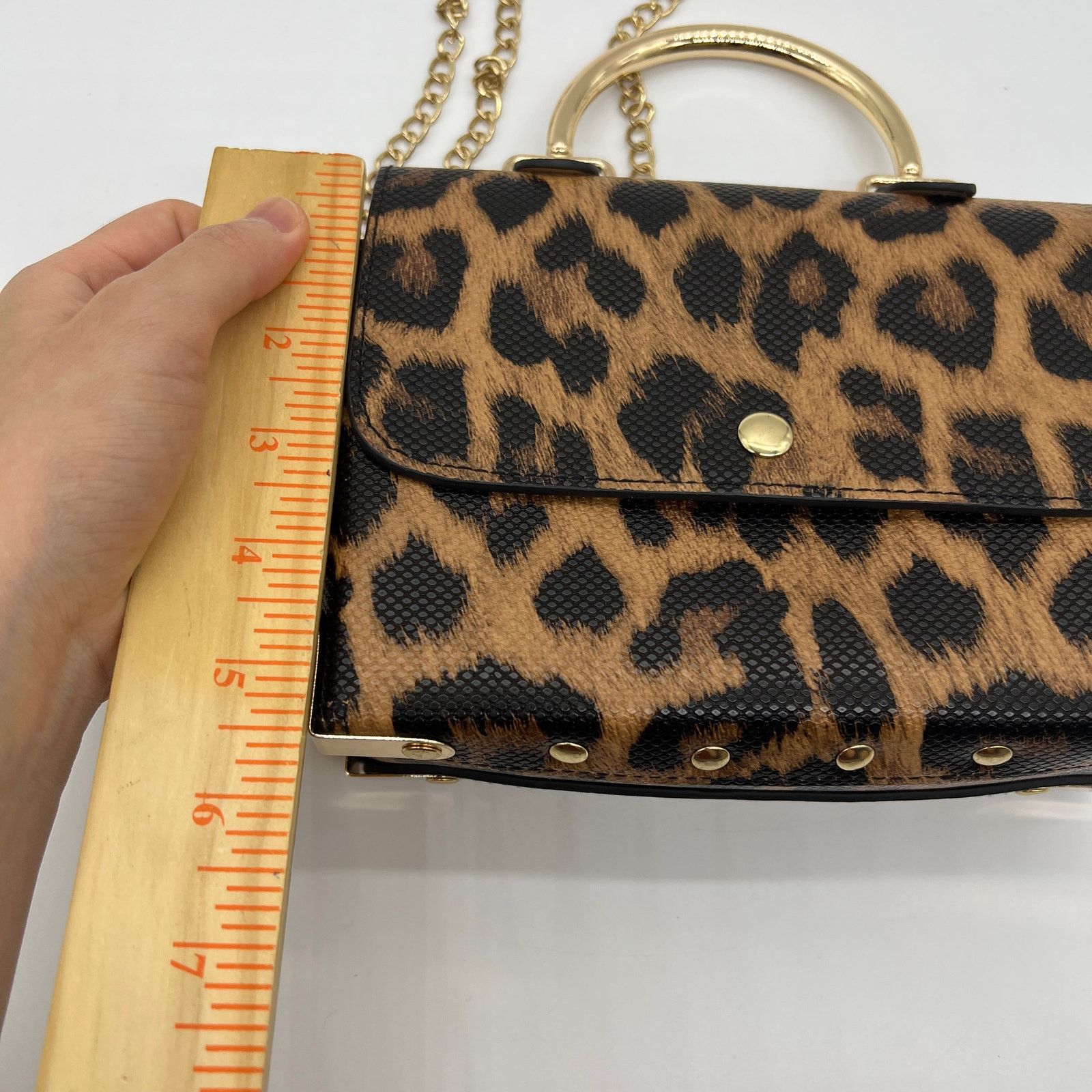 Other Womens Crossbody Bag Brown Leopard Chain Strap Small Purse Size ONE SIZE - 10 Thumbnail