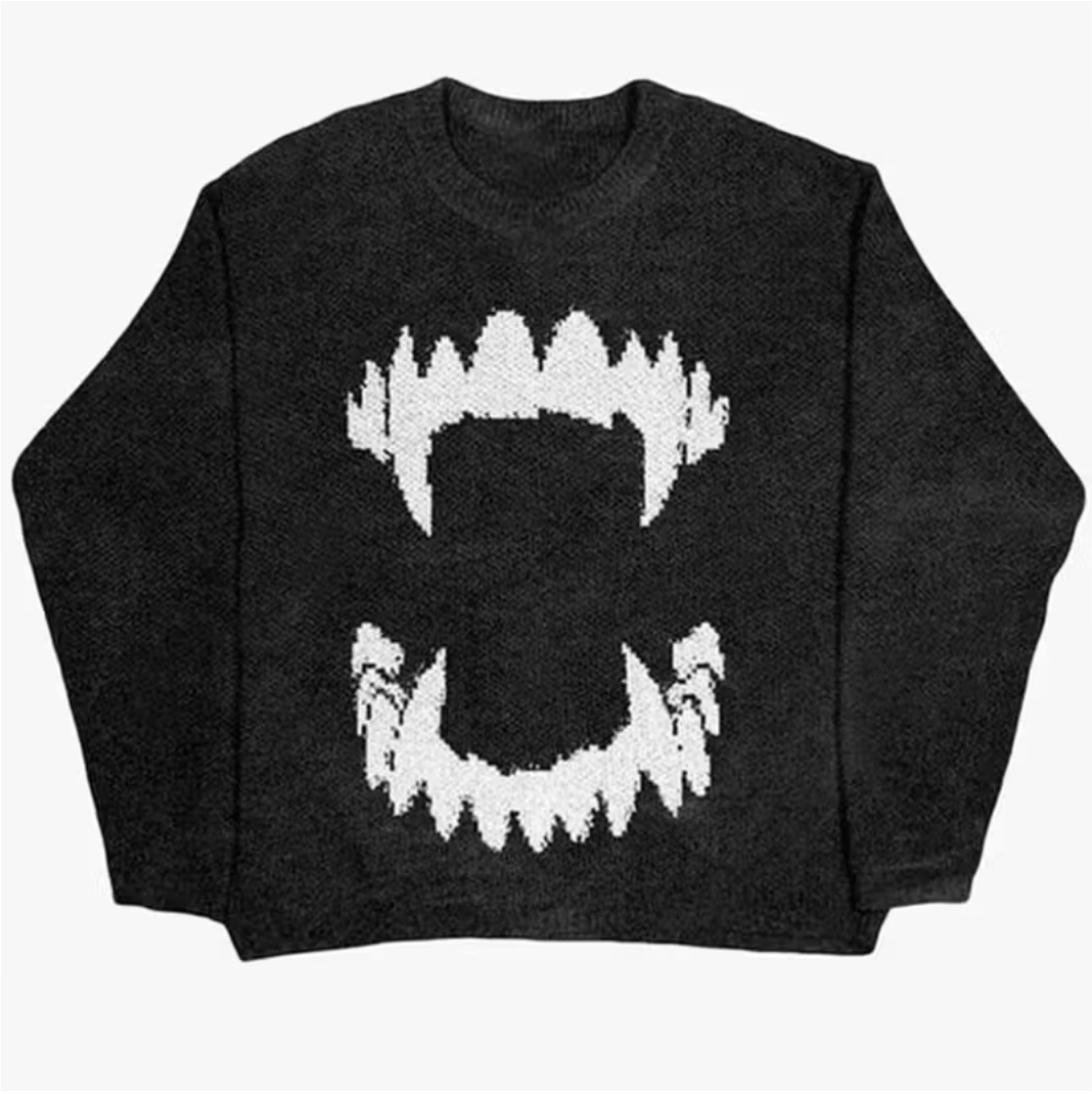 Japanese Brand × Vintage "Vampire" Oversized Knitted Sweater Sweatshirt Pullover Size US XL / EU 56 / 4 - 1 Preview