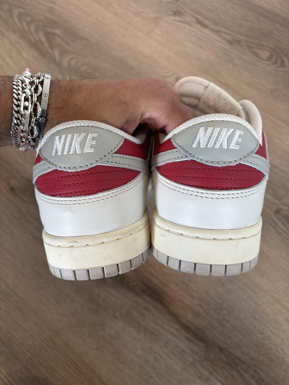 Nike Nike Dunk Low Grey Red White Size US 9.5 / EU 42-43 - 6 Thumbnail