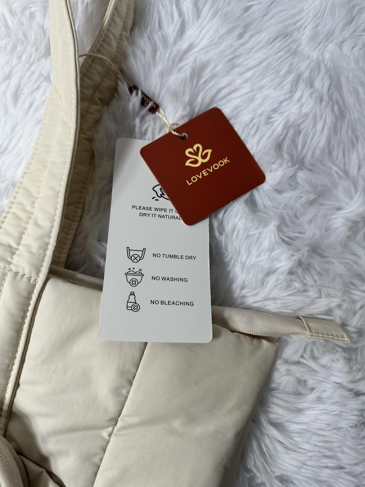 Other Lovevook Cream Quilted Tote Bag with Front Pocket Size ONE SIZE - 3 Thumbnail