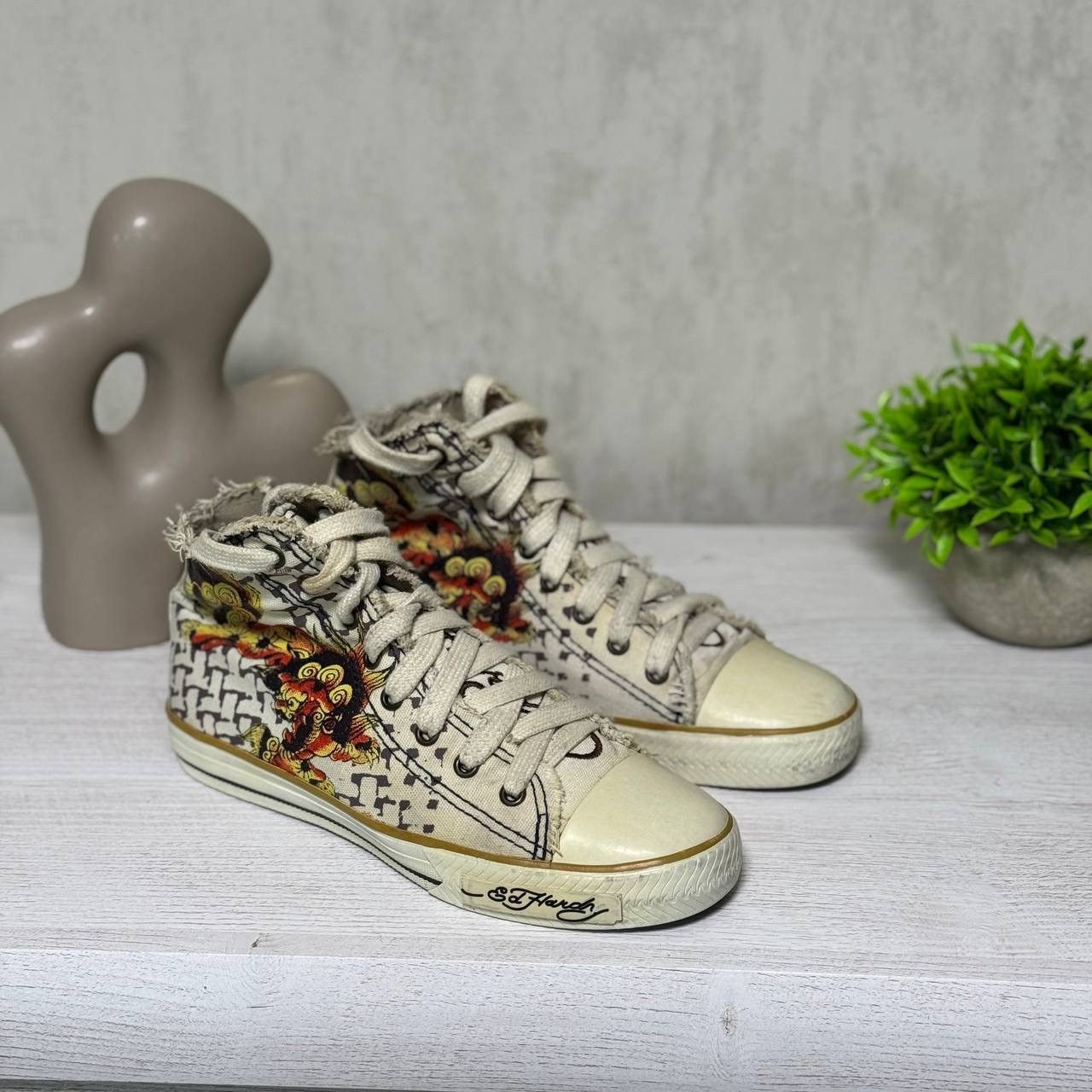 Ed Hardy Vintage Ed Hardy by Christian Audigier Hi Top Sneakers Size US 7 / EU 40 - 10 Thumbnail