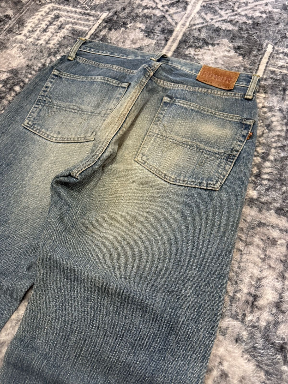 Japanese Brand EDWIN 505 Muddy Wash Selvedge Jeans Straight Loose Size US 32 / EU 48 - 14 Thumbnail