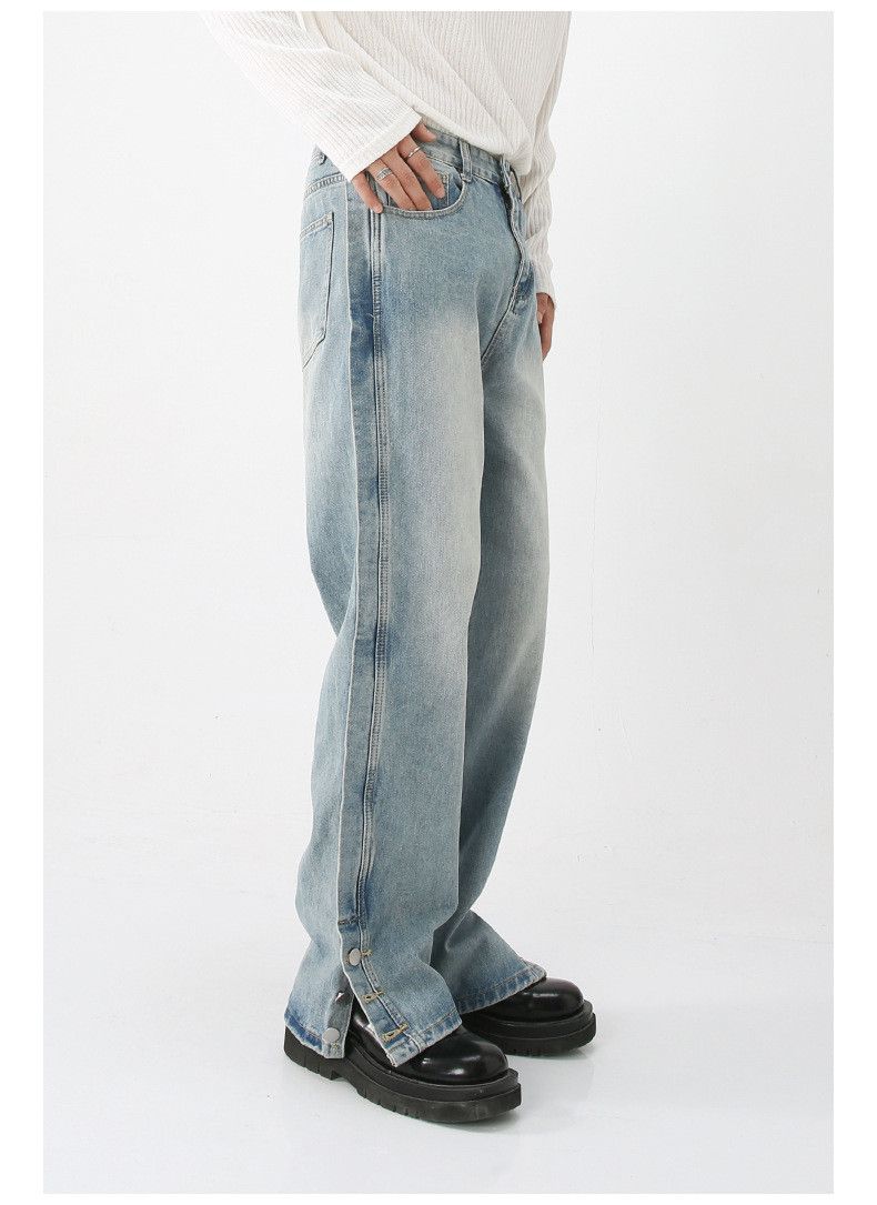 Japanese Brand American blue loose wide-leg casual button straight jeans Size US 34 / EU 50 - 3 Thumbnail