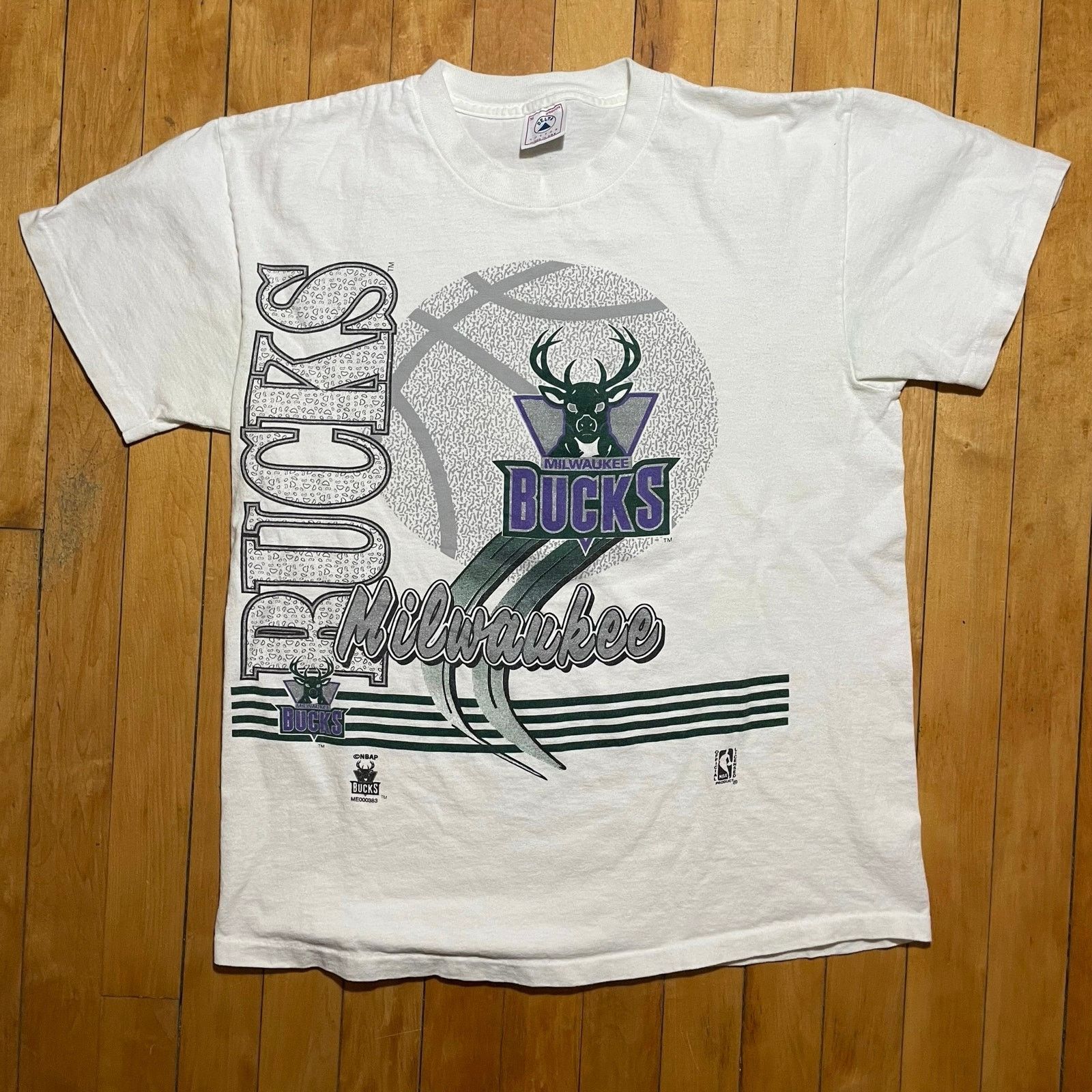 NBA 90s Milwaukee Bucks white t shirt Mens M NBA Basketball Size US M / EU 48-50 / 2 - 1 Thumbnail