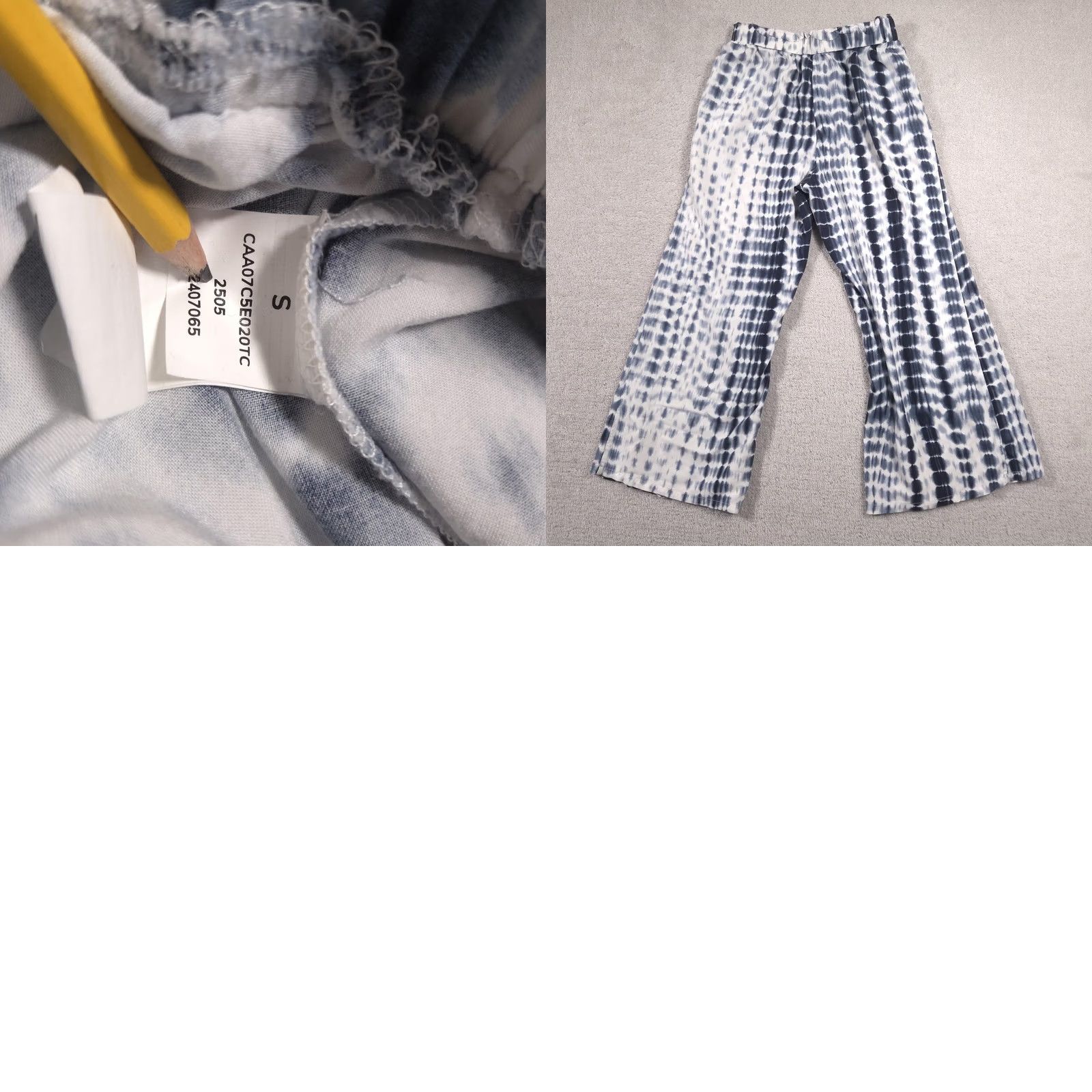 Vintage VINTAGE Cupshe Pants Womens S Blue White Tie Dye Wide Leg Rayon Lounge Beach Size 28" / US 6 / IT 42 - 9 Thumbnail