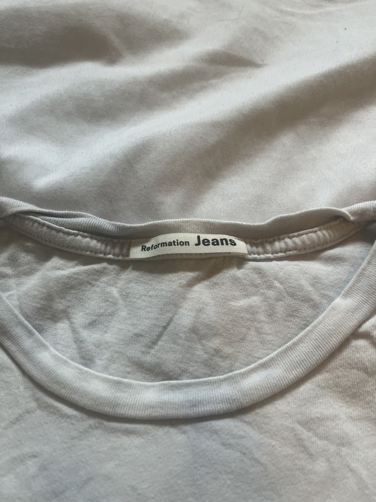 Reformation REFORMATION JEANS White Blouse with Blue Swirl Size XS / US 0-2 / IT 36-38 - 2 Thumbnail