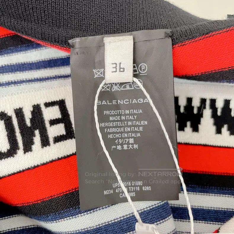 Balenciaga Striped letter half-skirt