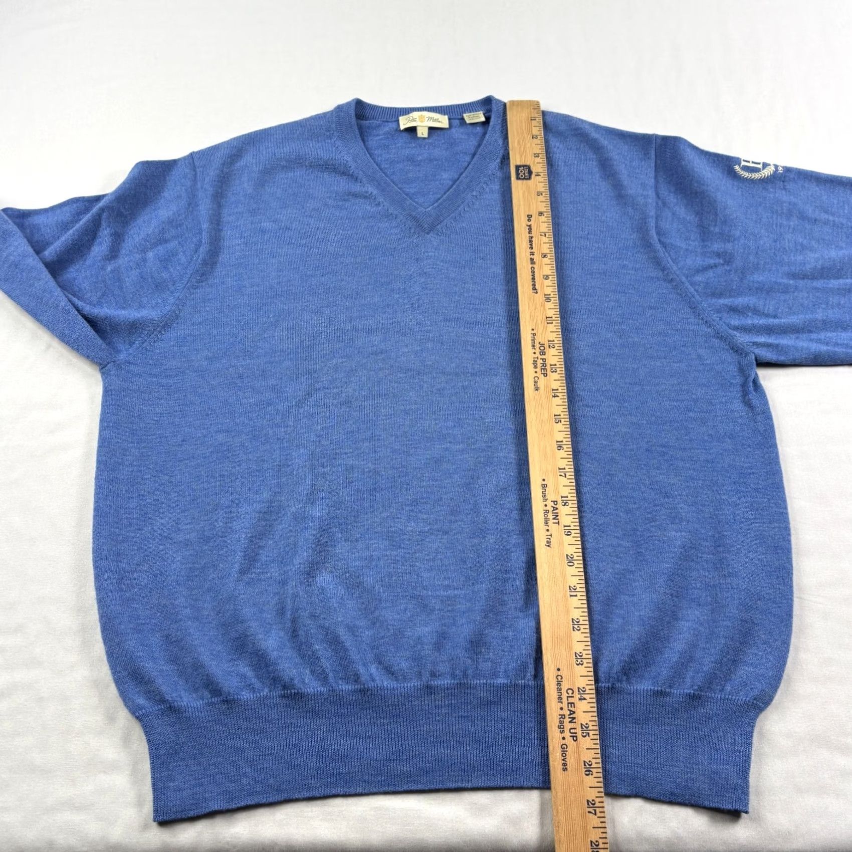 Peter Millar Peter Millar Wool Sweater Mens Large Blue V-Neck Golf Pullover Stretch Casual Size US L / EU 52-54 / 3 - 5 Thumbnail