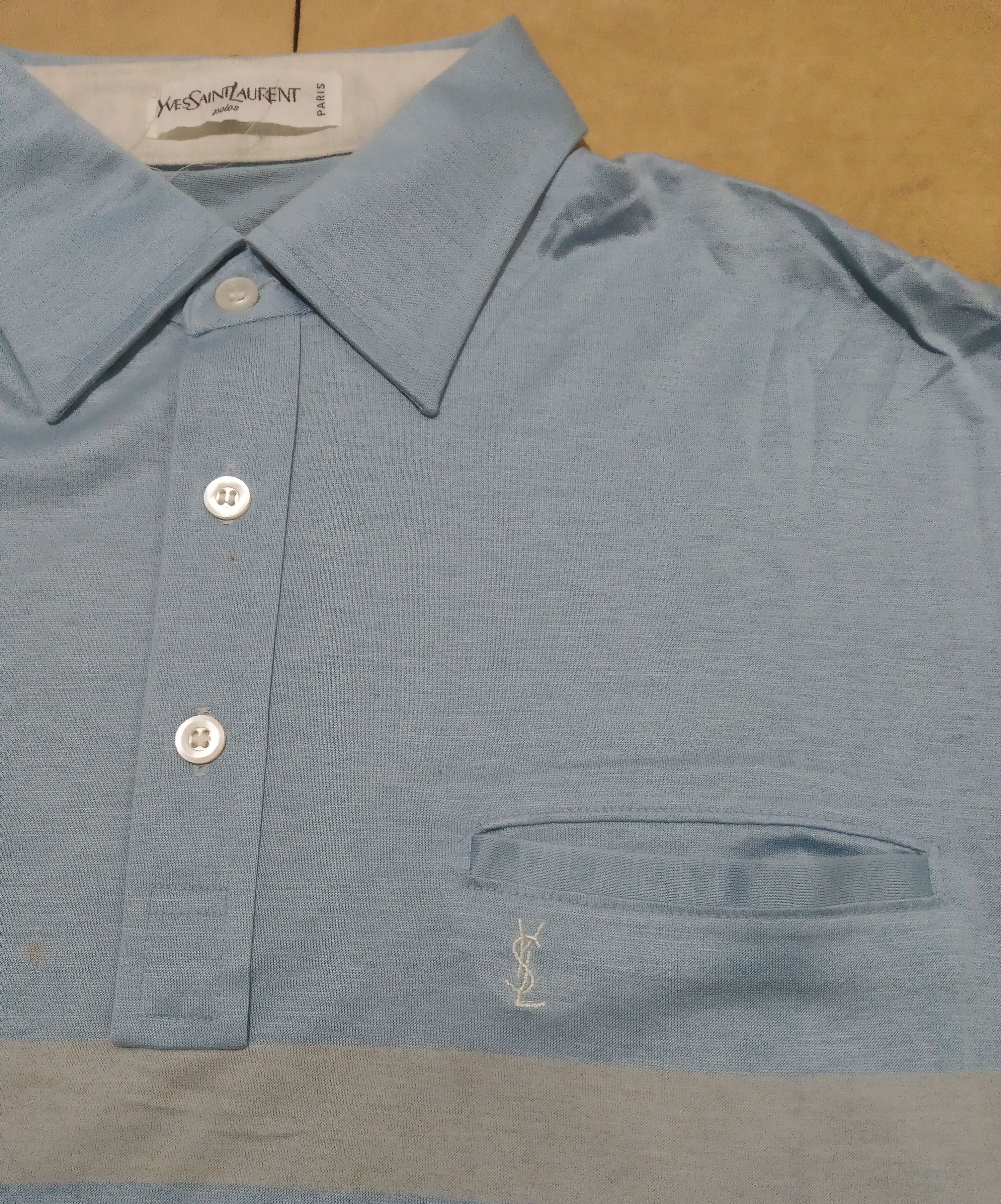 Vintage Vintage Yves Saint Laurent PARIS Large Sky Blue Size US L / EU 52-54 / 3 - 2 Thumbnail