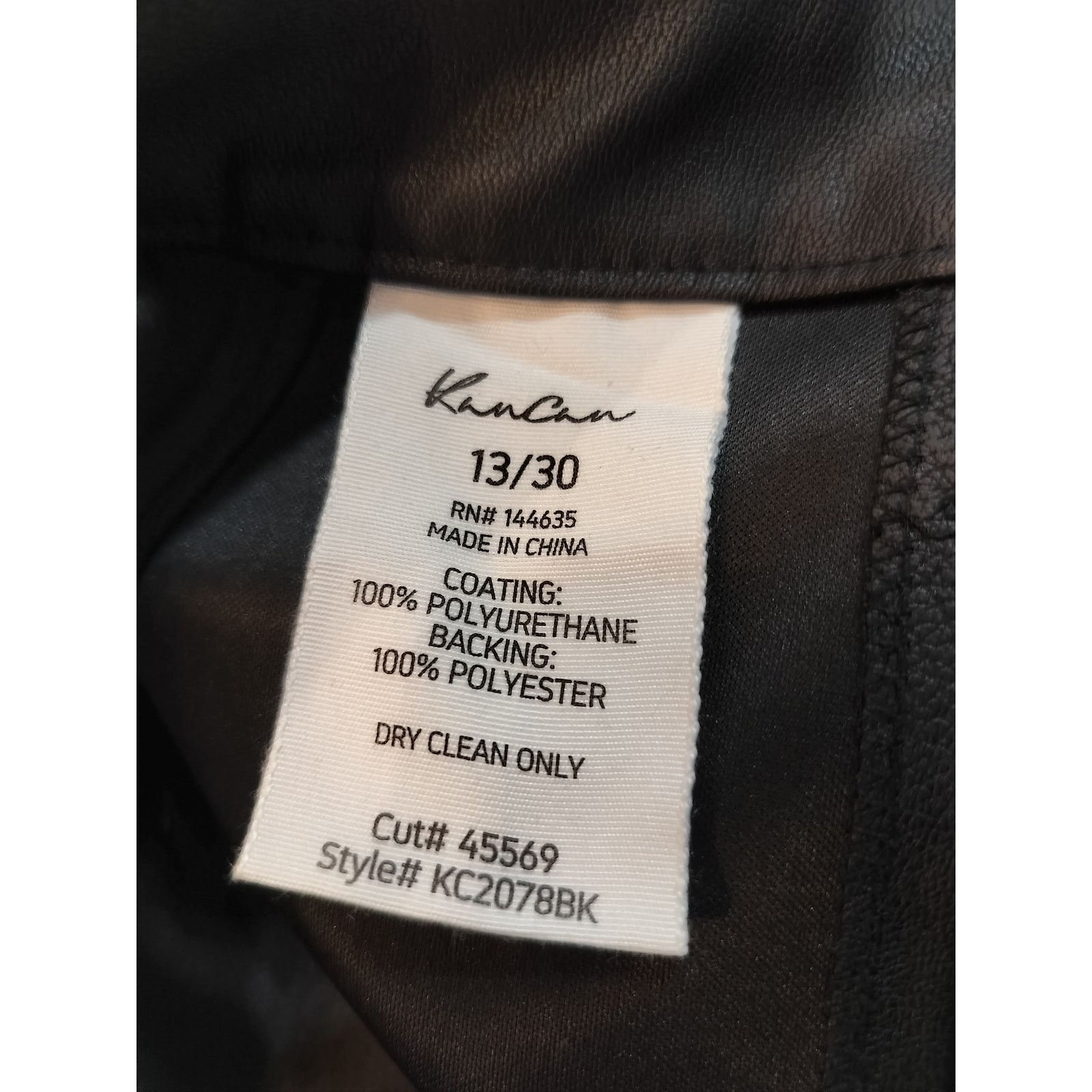 Other KanCan Black Faux Leather High Rise Bootcut Pants 13/30 Size 33" - 9 Thumbnail