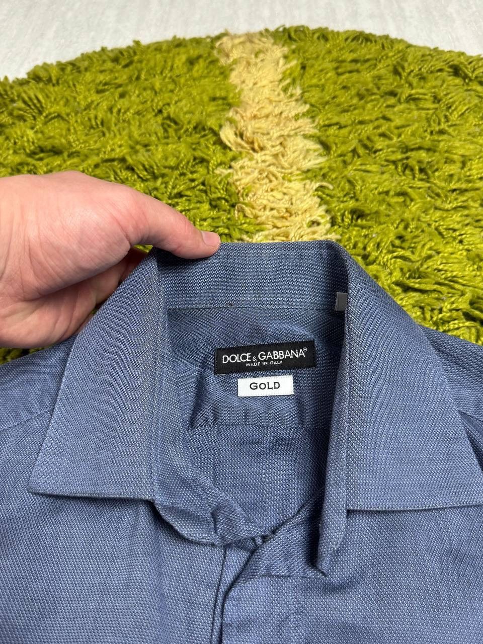 Dolce & Gabbana Dolce & Gabbana Gold Blue Button Up Dress Shirt Size US S / EU 44-46 / 1 - 3 Thumbnail