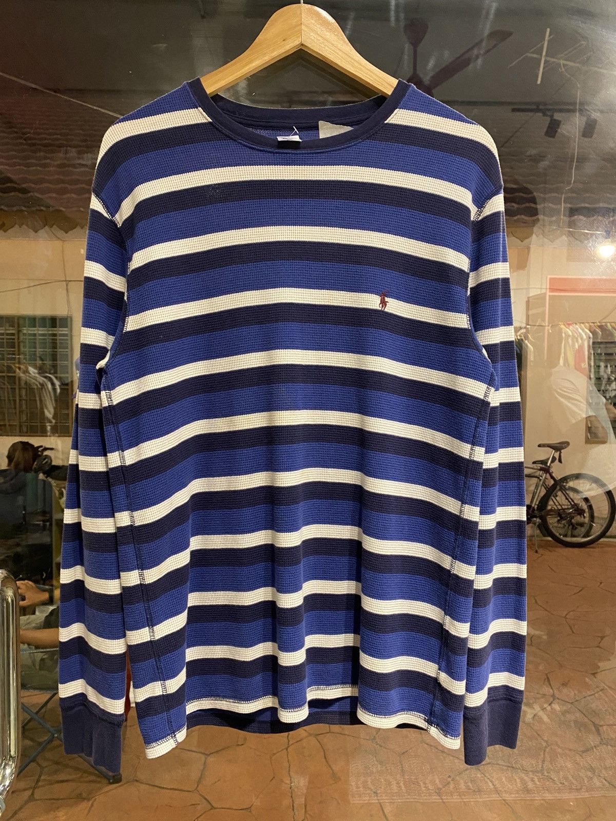 Polo Ralph Lauren Polo Ralph Lauren Striped Knit Waffle Long Sleeve Size L / US 10 / IT 46 - 1 Thumbnail