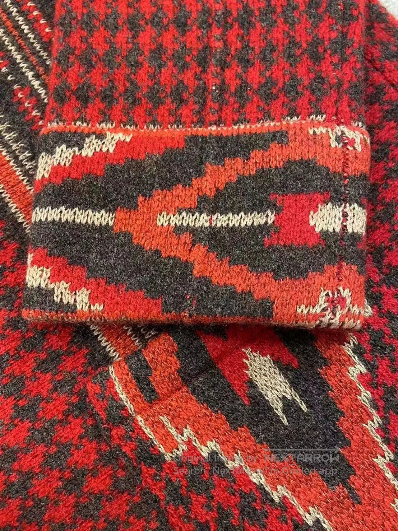 RRL Ralph Lauren Ralph Lauren RRL Red Houndstooth Knit Cardigan. Size M / US 6-8 / IT 42-44 - 5 Thumbnail