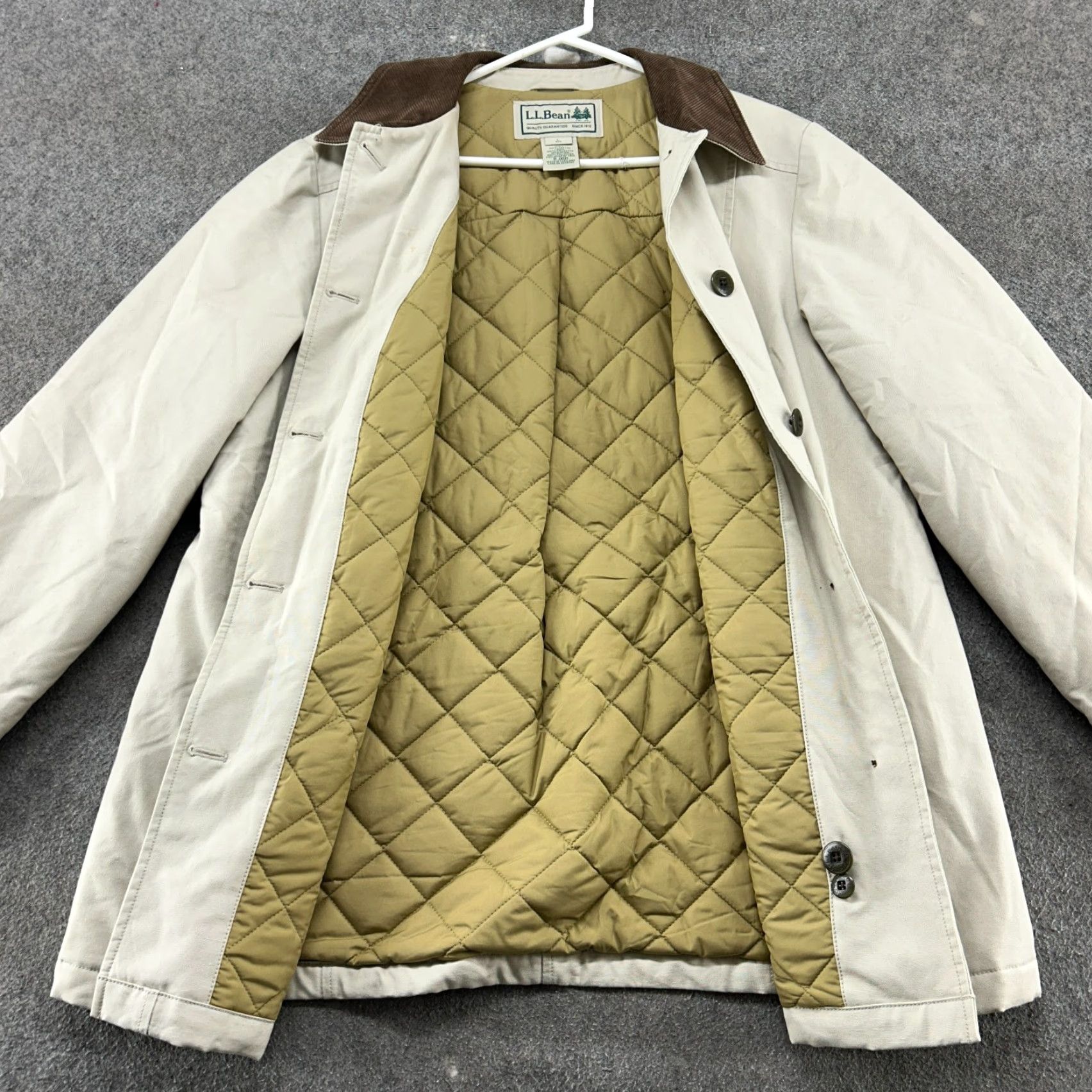 Vintage VINTAGE L.L. Bean Jacket Womens L Beige Barn Chore Coat Quilted Lined Canvas Cotton Retro Size L / US 10 / IT 46 - 2 Thumbnail