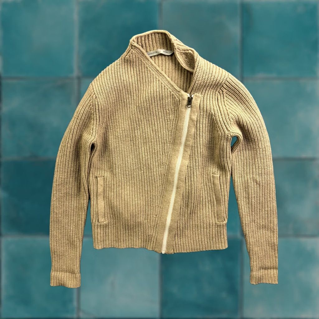 Athleta Athleta Sweater Jacket Womens S Beige Merino Wool Full Zip Knit with Pockets Size S / US 4 / IT 40 - 1 Thumbnail