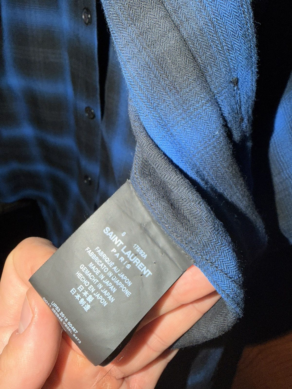 Saint Laurent Paris Saint Laurent Blue/Black shirt Size US S / EU 44-46 / 1 - 3 Thumbnail